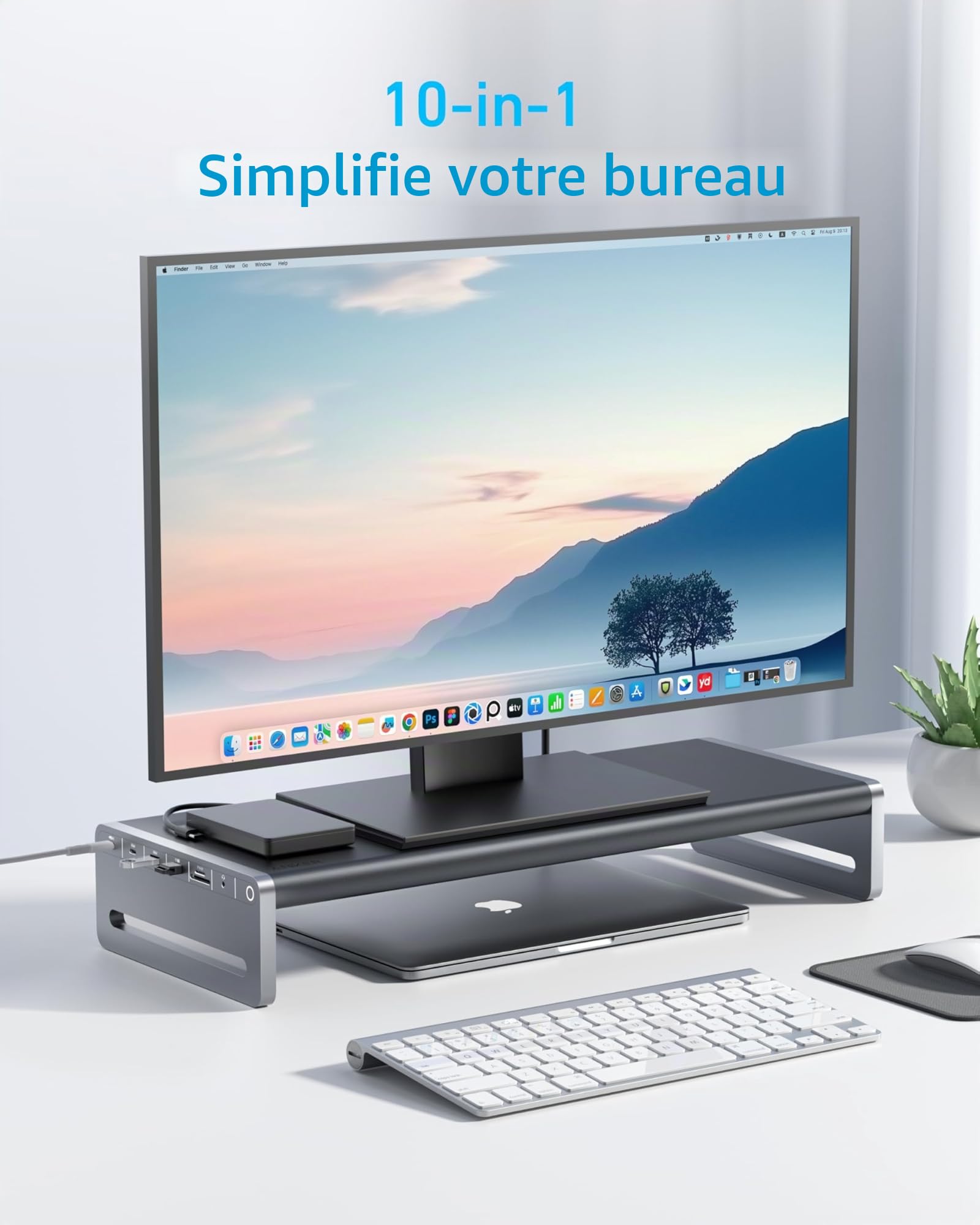 anker-hub-usb-c-10-en-1-support-moniteur-aluminium-100w-pd-hdmi-4k-60hz image 2