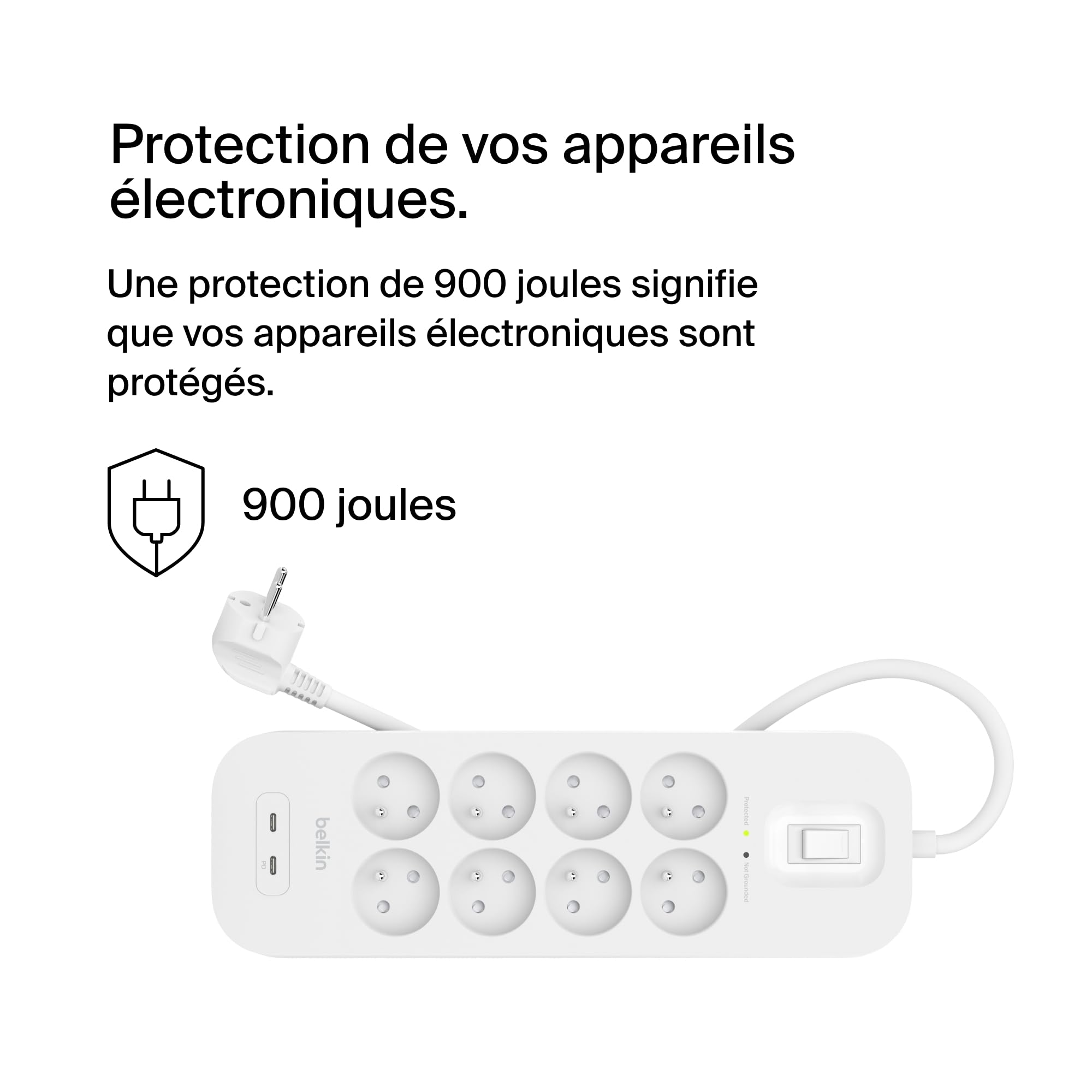 belkin-multiprise-parafoudre-8-prises-2-usb-c-pd-18w-2m image 3