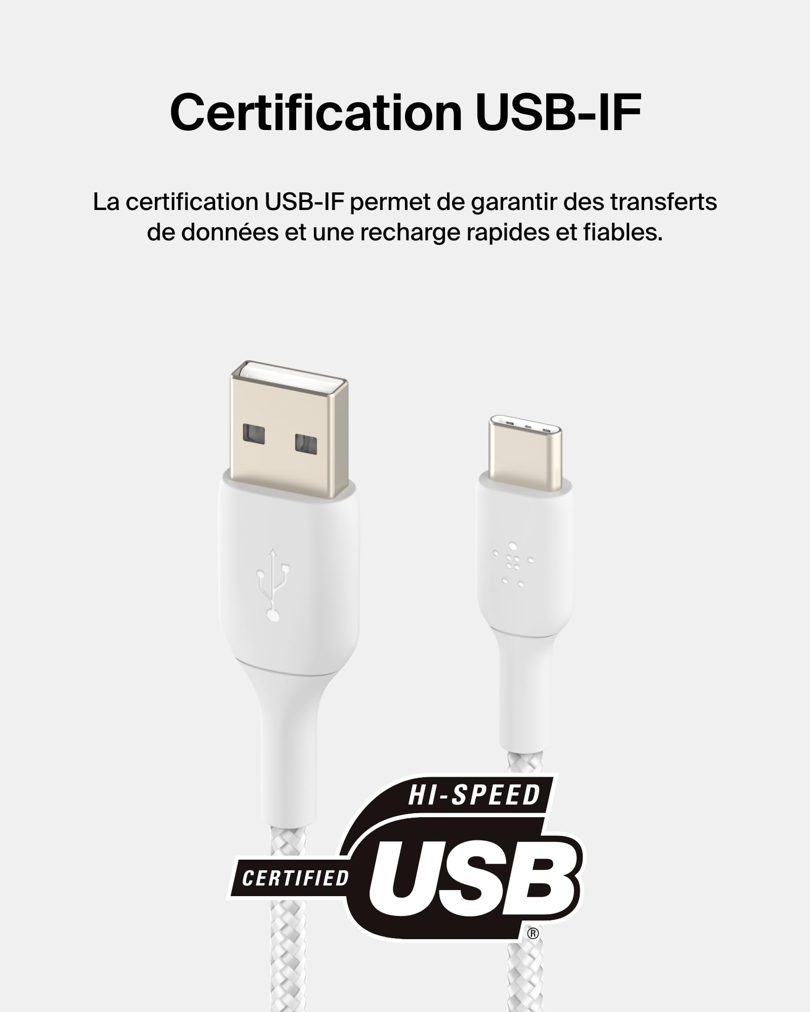 belkin-boostcharge-c-ble-usb-a-vers-usb-c-tress-nylon-3-m-blanc image 3