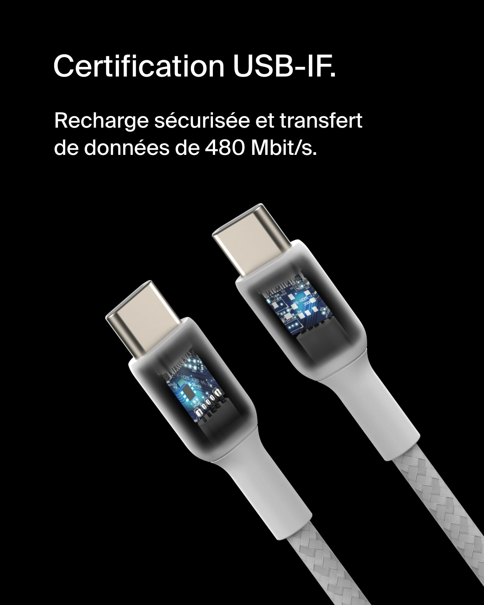 belkin-boostcharge-c-ble-tress-usb-c-vers-usb-c-2-m-blanc-60w image 3