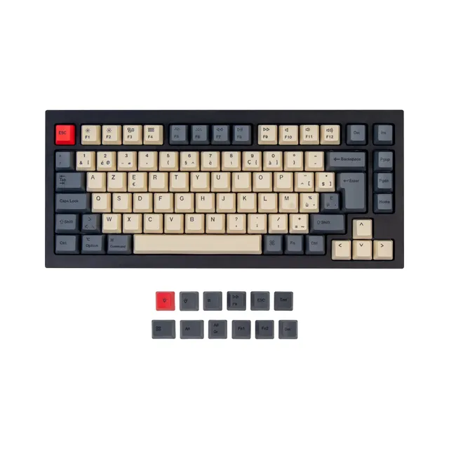 keychron-set-de-touches-oem-pbt-teint-carbon-pour-q1-q2-k2-iso-et-ansi image 1