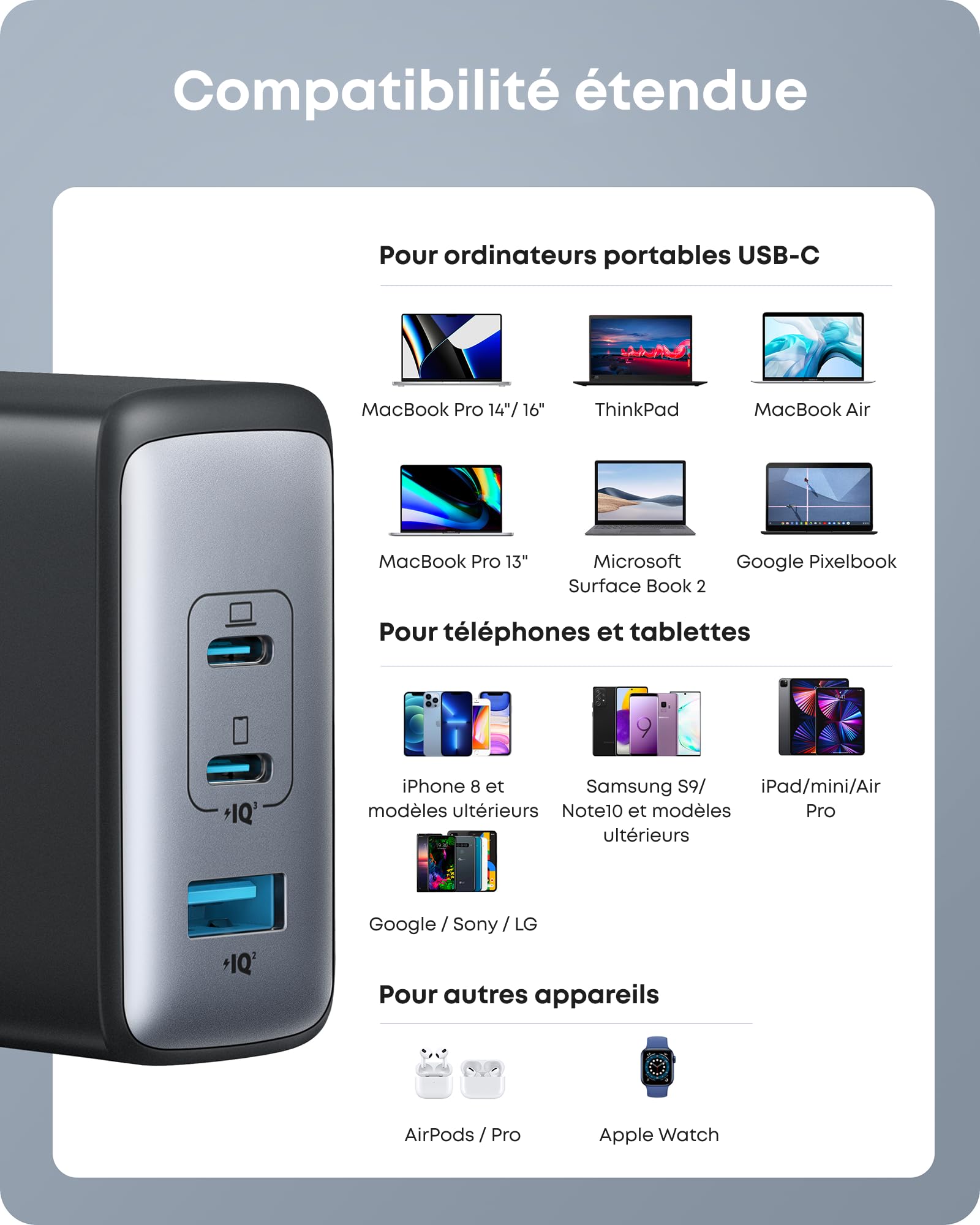 anker-736-chargeur-usb-c-100w-nano-ii-3-ports-gan-ii image 7