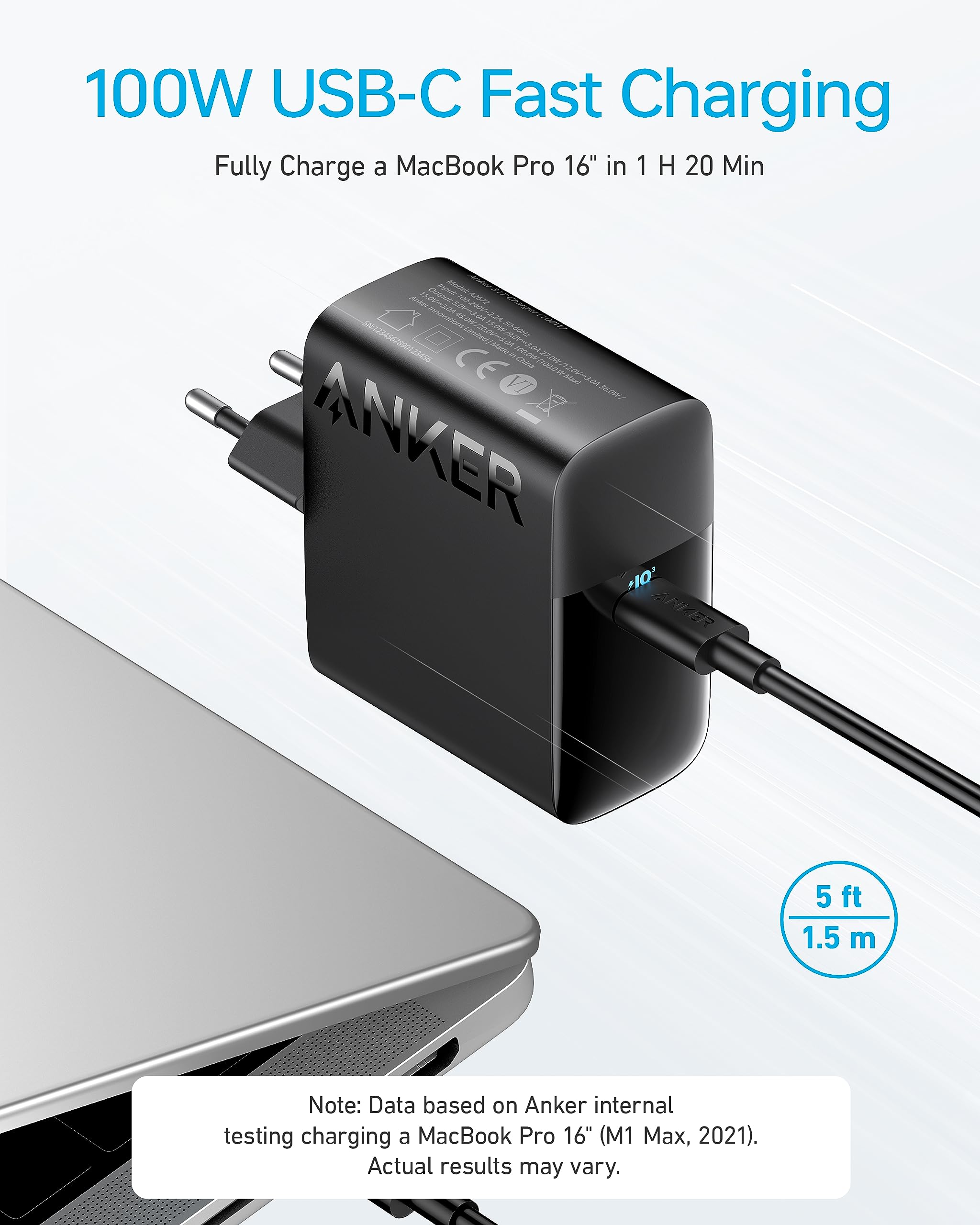 anker-317-chargeur-usb-c-100w-poweriq-3-0-c-ble-1-5-m image 2