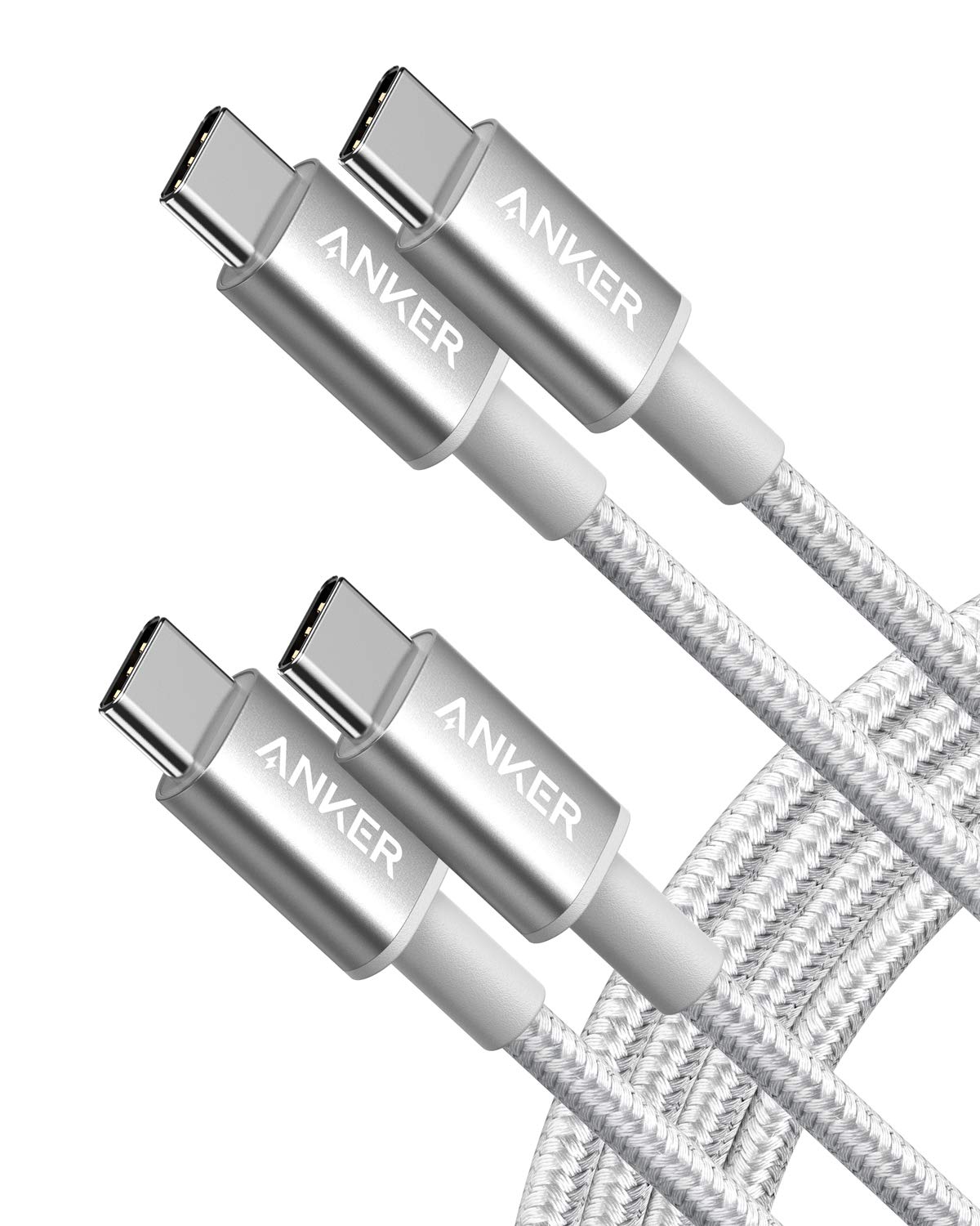 anker-powerline-lot-de-2-c-bles-usb-c-vers-usb-c-60w-1-8-m-nylon-argent image 1