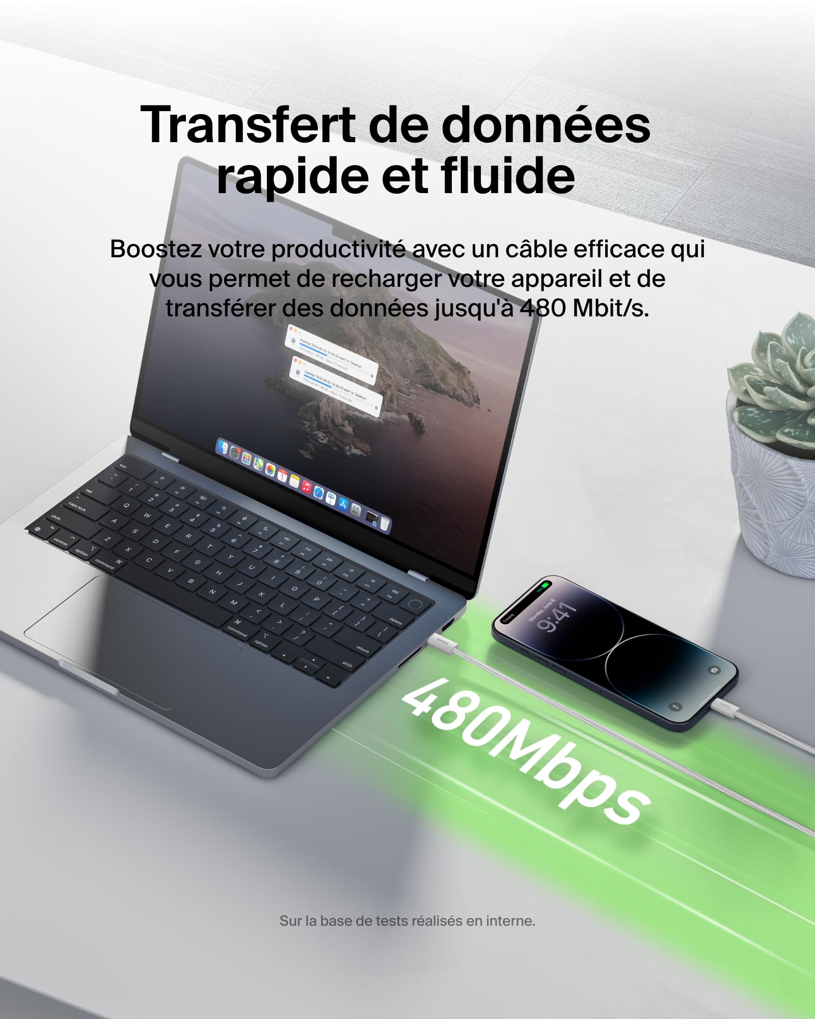 belkin-boostcharge-pack-de-2-c-bles-usb-c-vers-lightning-1-5-m-tress-s-blanc image 6
