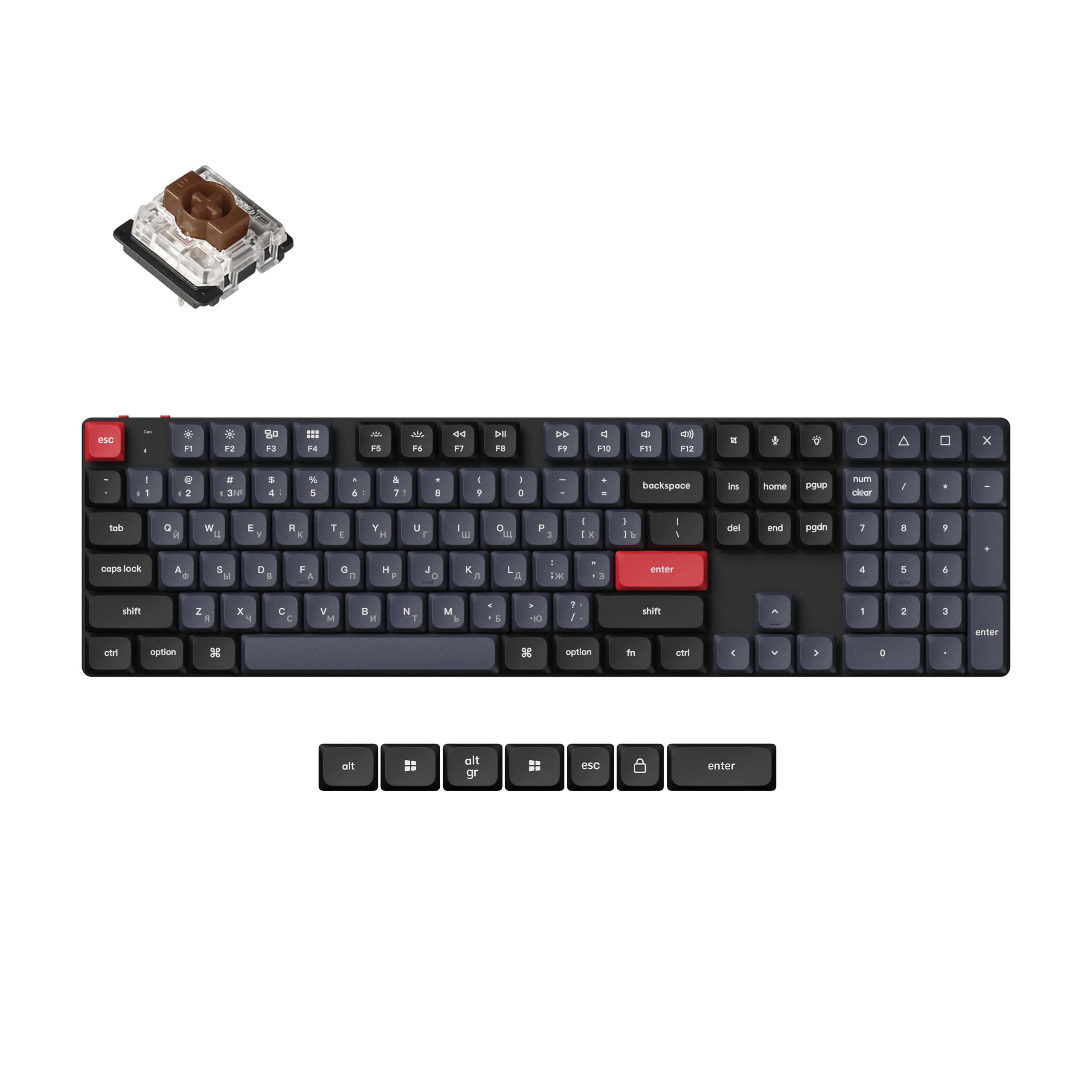 keychron-k5-pro-clavier-m-canique-ultra-fin-sans-fil-low-profile-100-russe-ru image 2