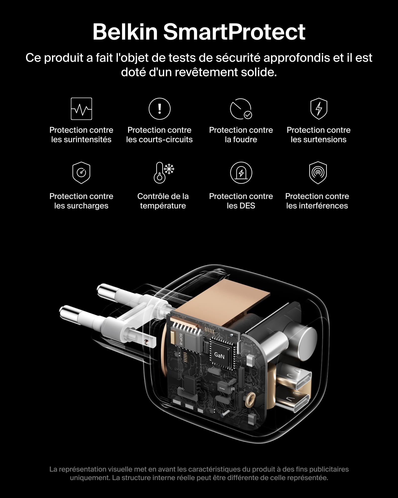 belkin-boostcharge-pro-chargeur-usb-c-gan-67-w-2-ports-blanc image 6