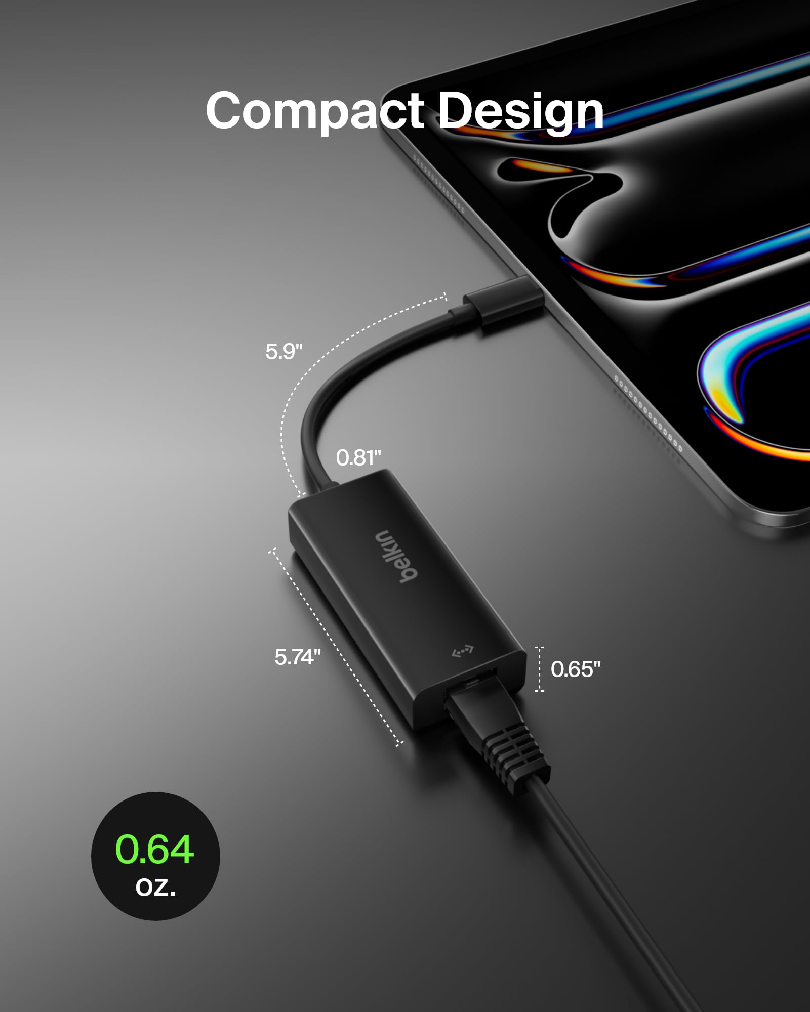 belkin-adaptateur-usb-c-vers-ethernet-gigabit-femelle-noir image 5
