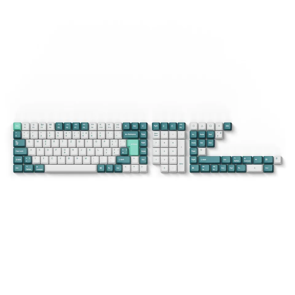 keychron-set-complet-touches-iso-oem-pbt-dye-sub-blanc-menthe image 1