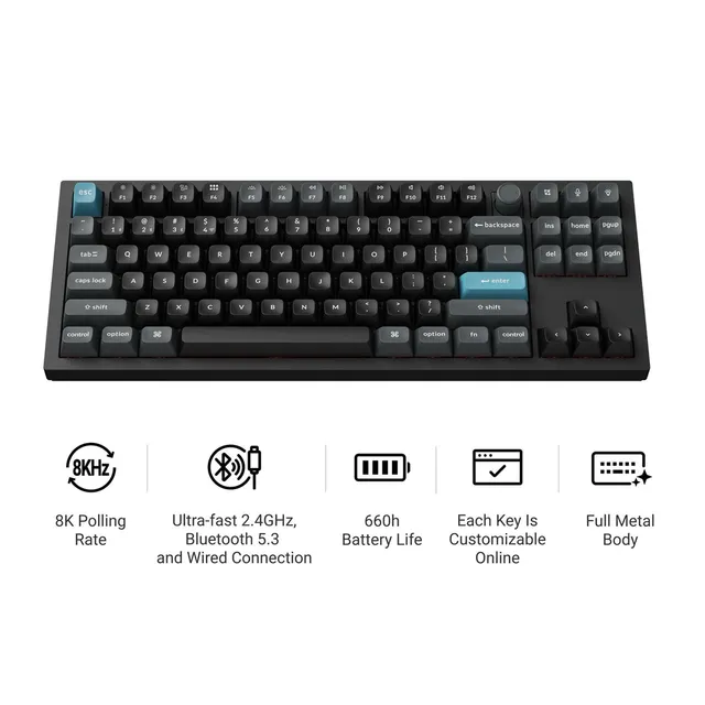 keychron-q3-ultra-8k-clavier-m-canique-custom-sans-fil-80-tkl-us-ansi image 1