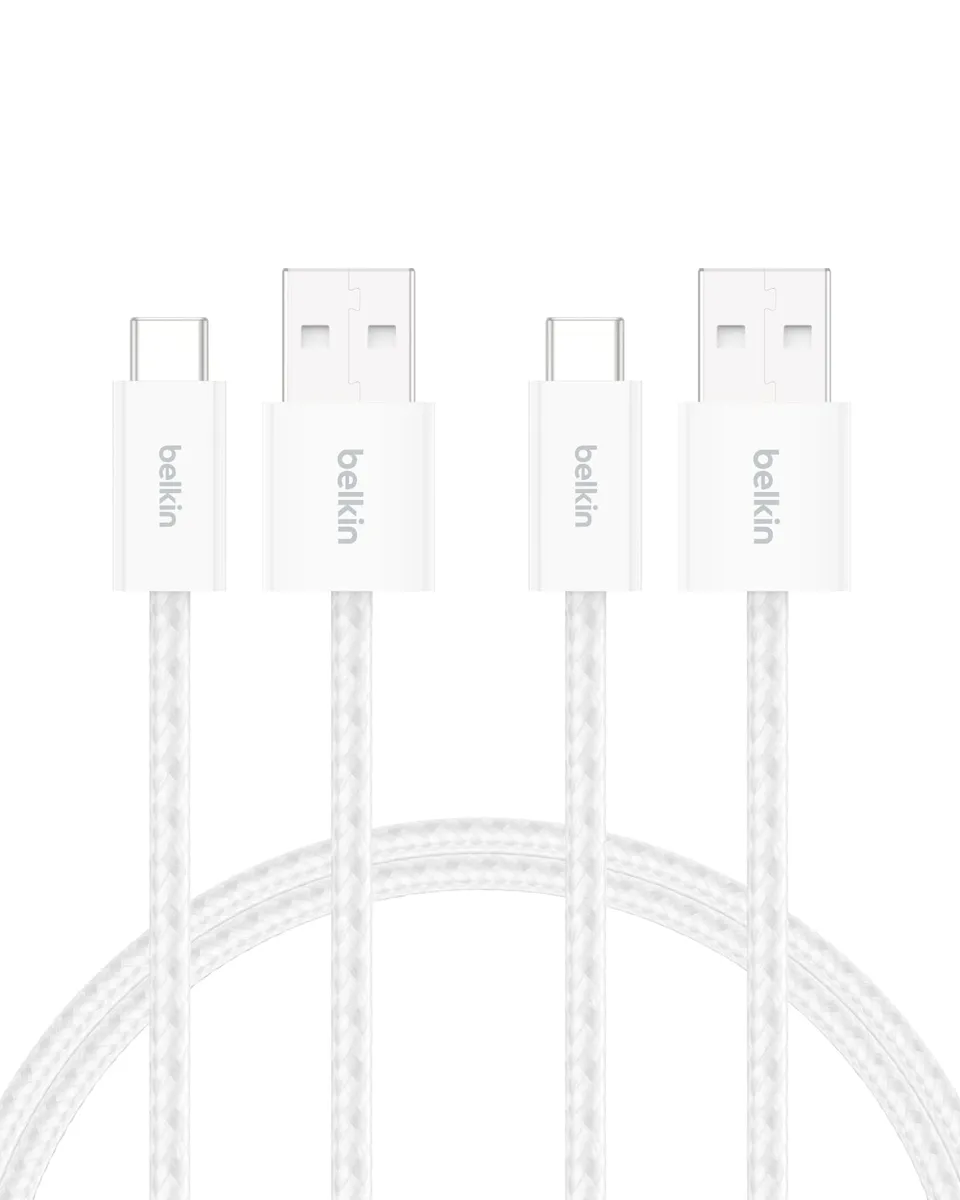 belkin-boostcharge-pack-de-2-c-bles-usb-a-vers-usb-c-tress-s-1-5-m-15-w-blanc image 1