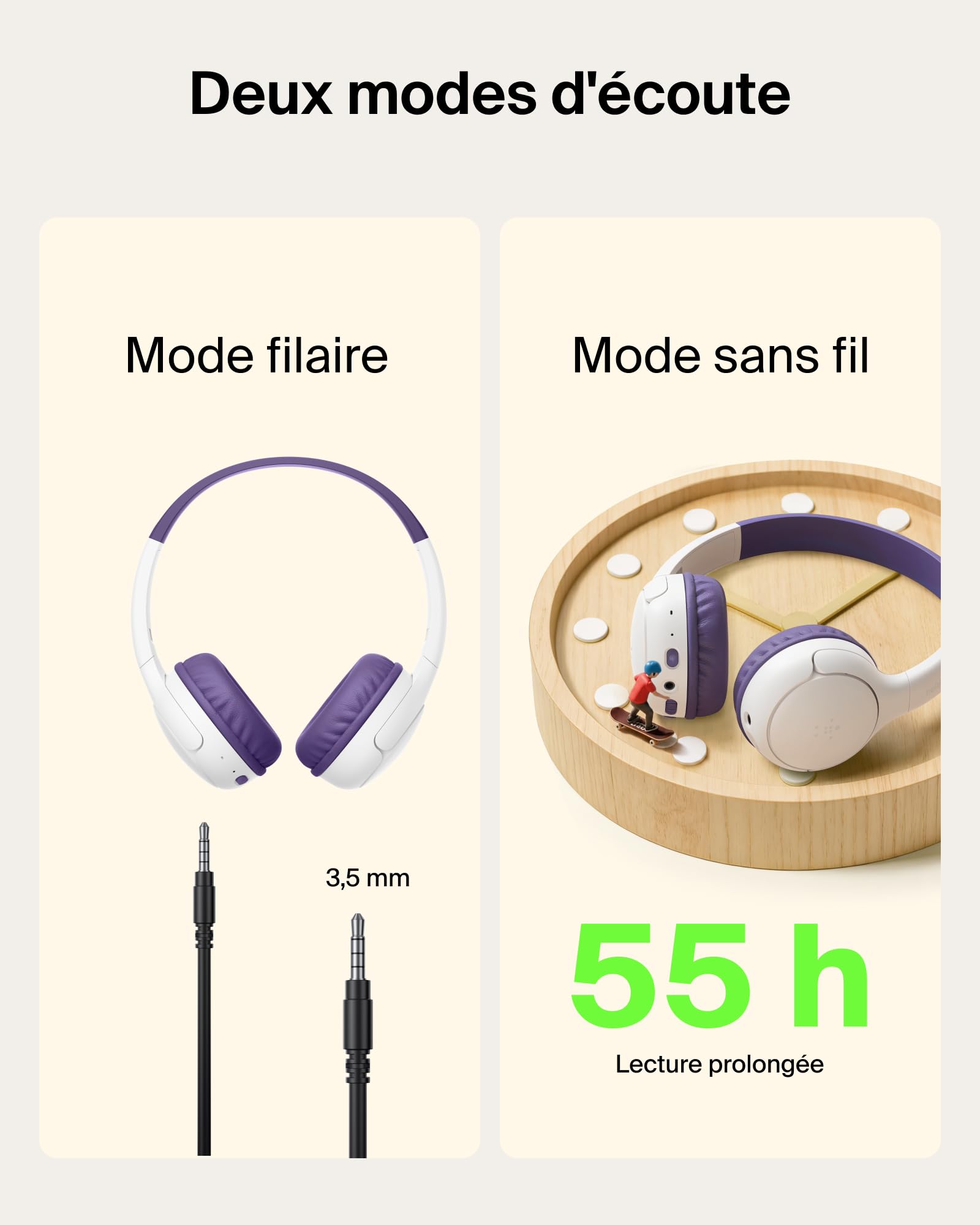 belkin-soundform-mini-2-casque-audio-sans-fil-enfant-violet image 4