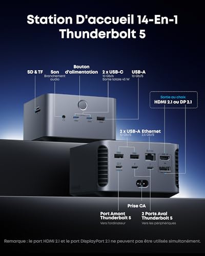 anker-prime-tb5-station-d-accueil-14-ports-thunderbolt-5-140w-8k image 8