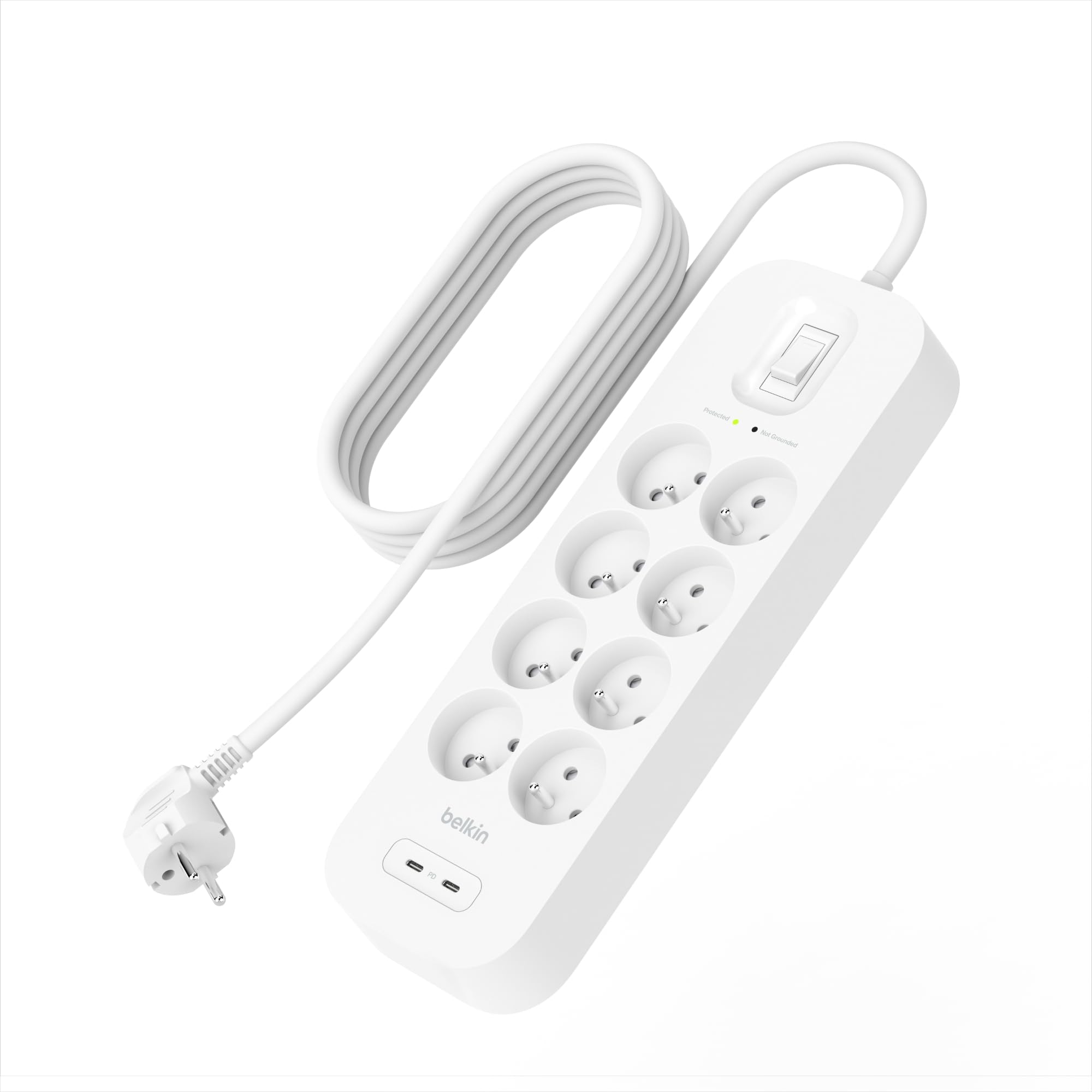 belkin-multiprise-parafoudre-8-prises-2-usb-c-pd-18w-2m image 2