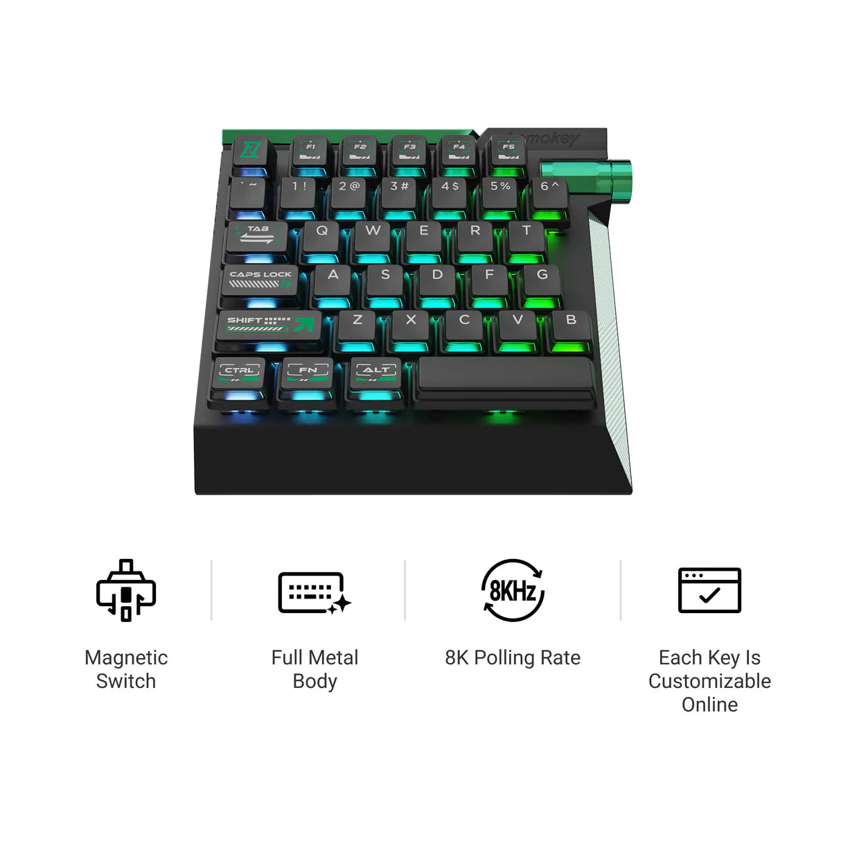 lemokey-l0-he-clavier-gaming-une-main-switch-magn-tique-lime image 2