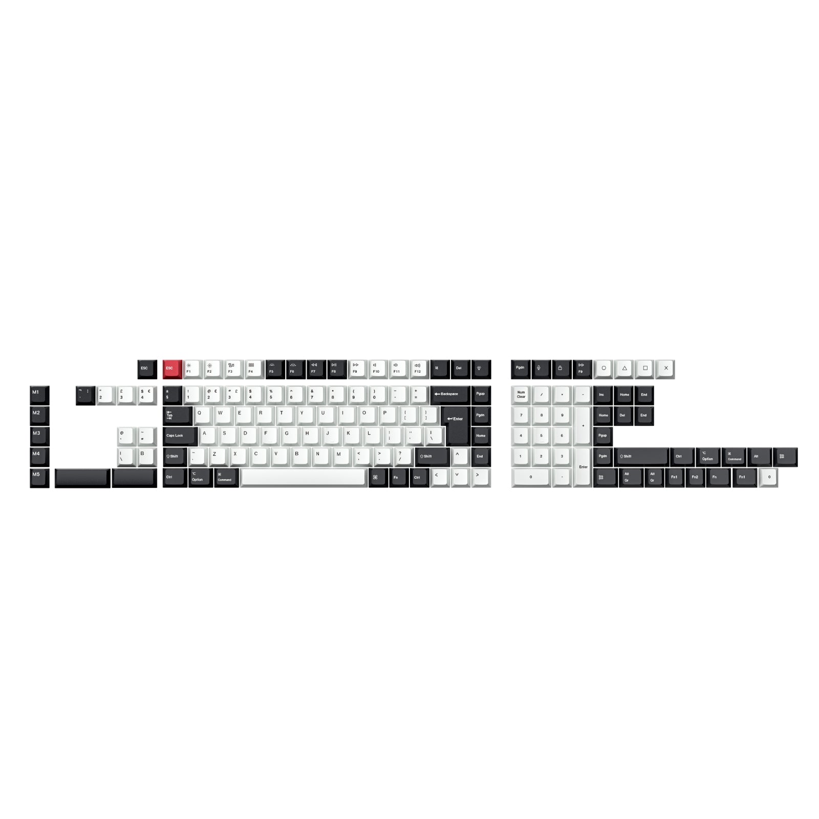 keychron-set-de-touches-iso-cherry-dye-sub-pbt-full-set-black-and-white image 6