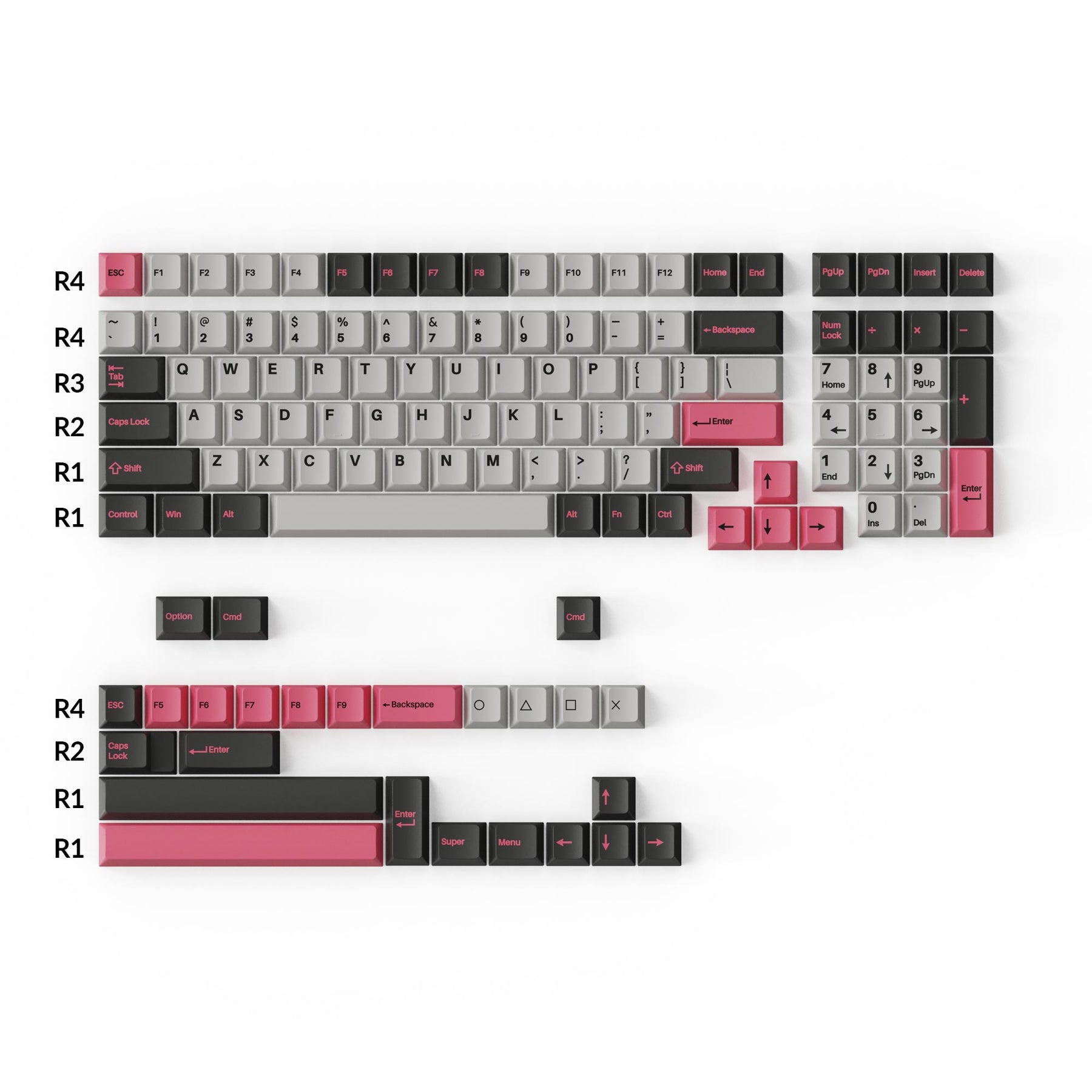 keychron-cherry-profile-double-shot-pbt-full-set-keycaps-dolch-pink image 2