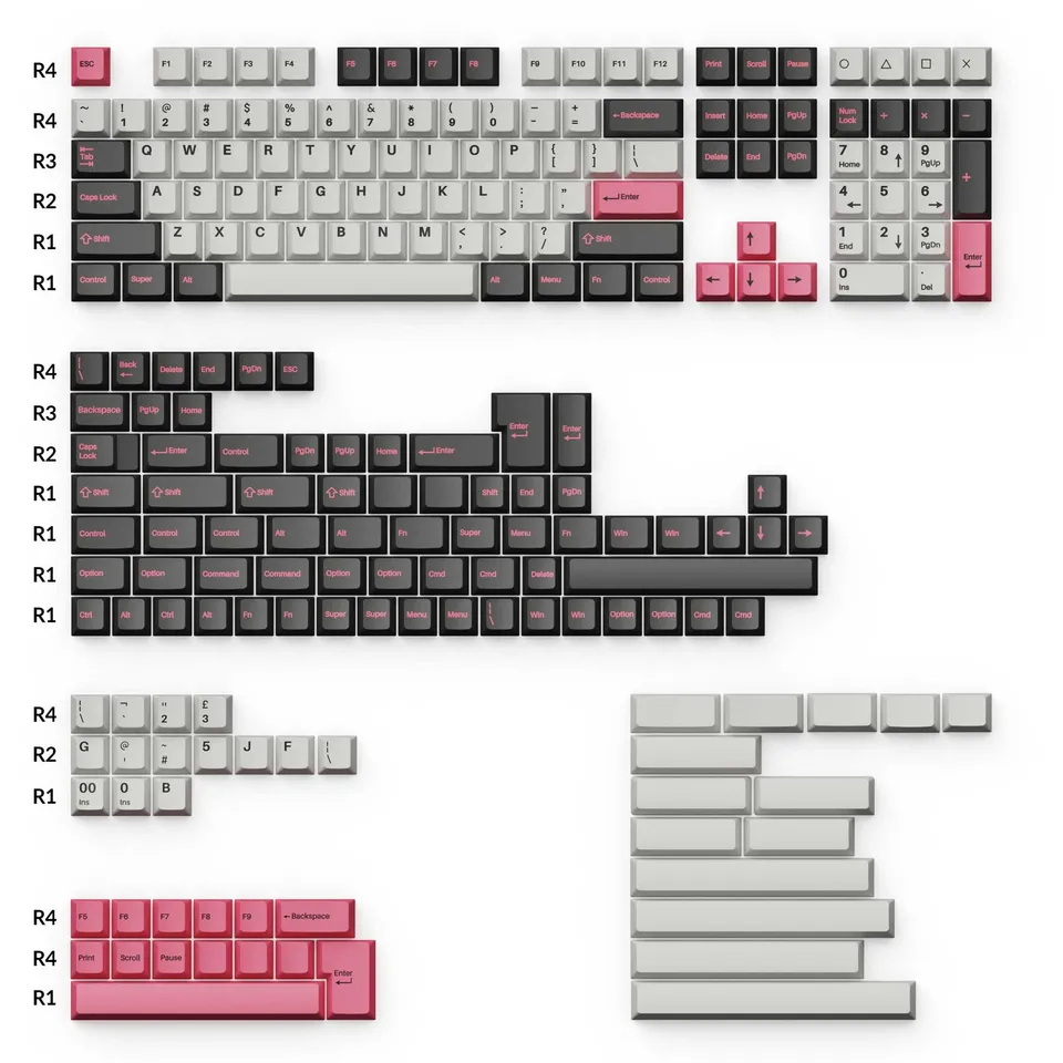 keychron-cherry-profile-double-shot-pbt-full-set-keycaps-dolch-pink image 1