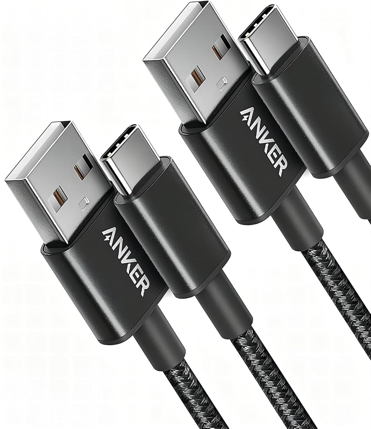 anker-331-lot-de-2-c-bles-usb-a-vers-usb-c-0-9-m-nylon-tress-noir image 1