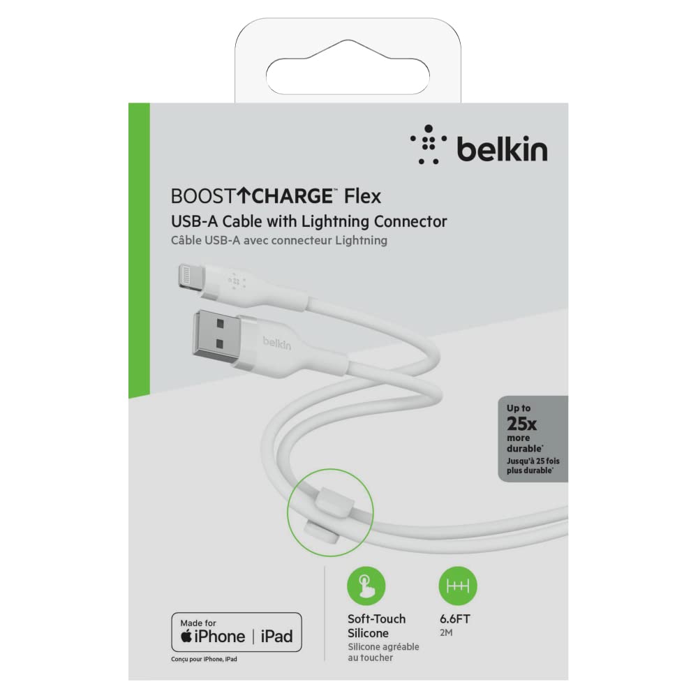 belkin-boostcharge-flex-c-ble-usb-a-vers-lightning-silicone-1-m-blanc image 8