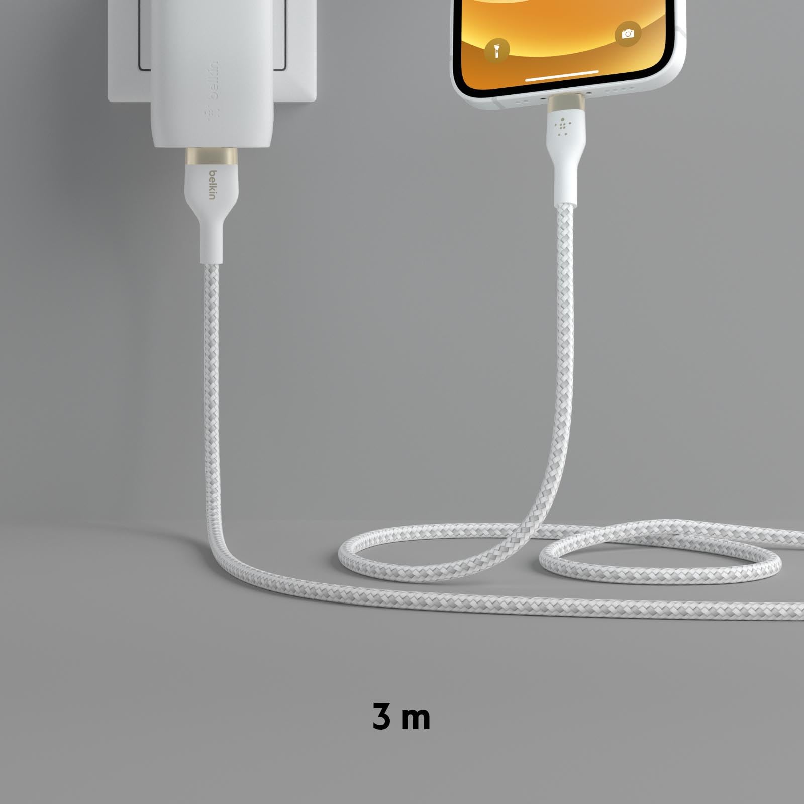 belkin-boostcharge-pro-flex-c-ble-usb-a-vers-lightning-3-m-blanc-mfi image 6