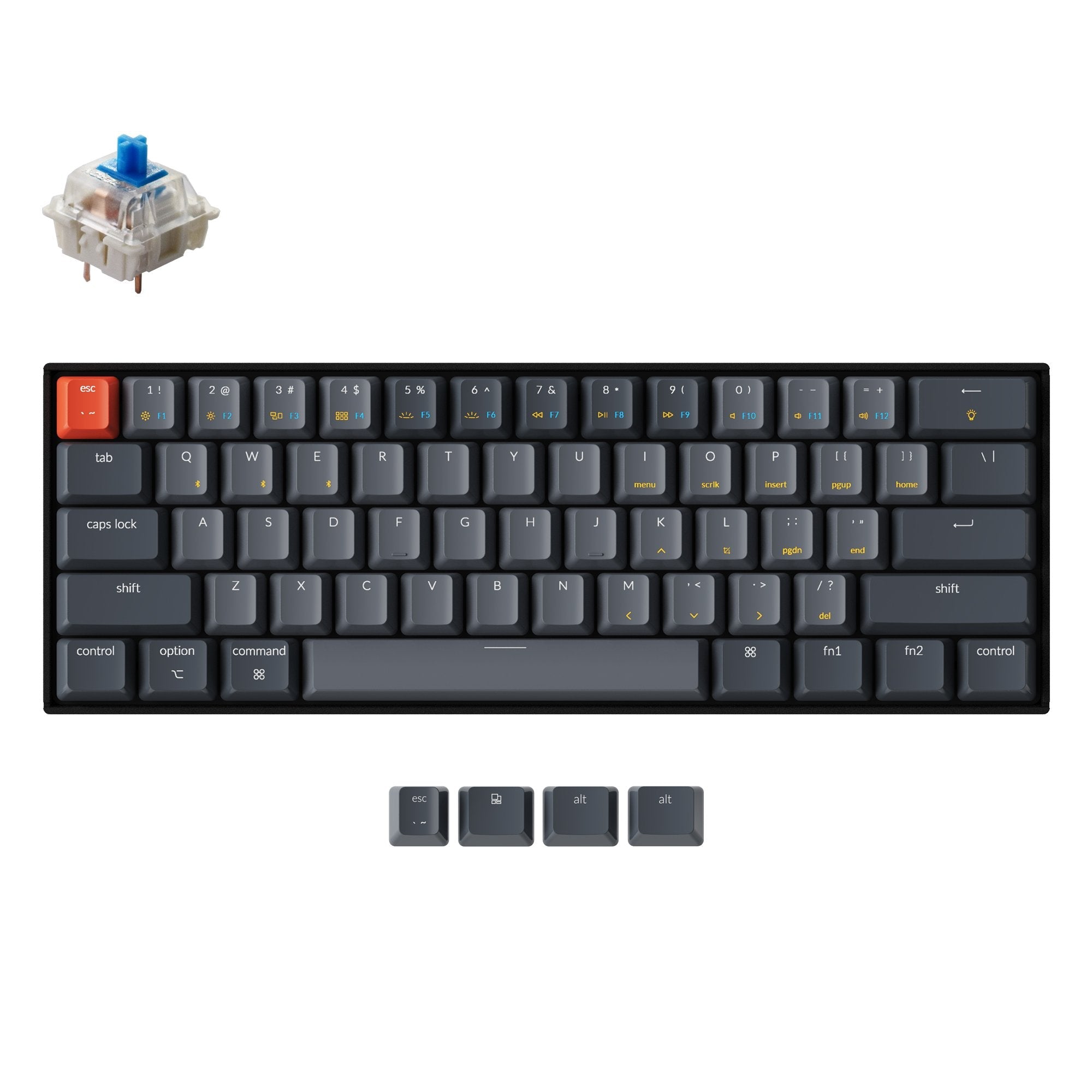 keychron-k12-clavier-m-canique-sans-fil-compact-60-us-ansi image 2