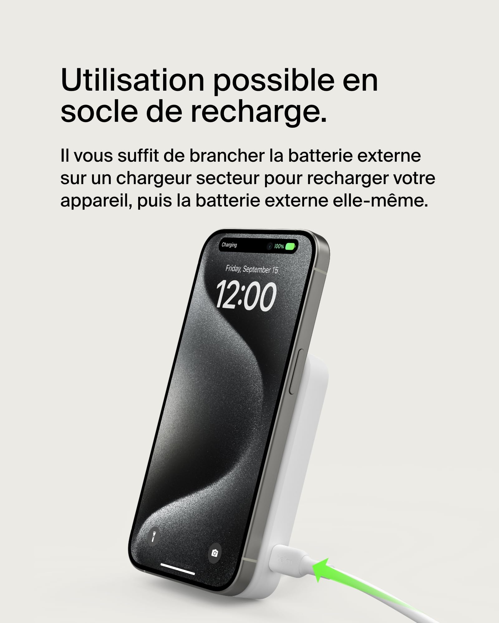 belkin-boostcharge-pro-batterie-externe-qi2-8000-mah-15w-magsafe-blanche-avec-su image 7