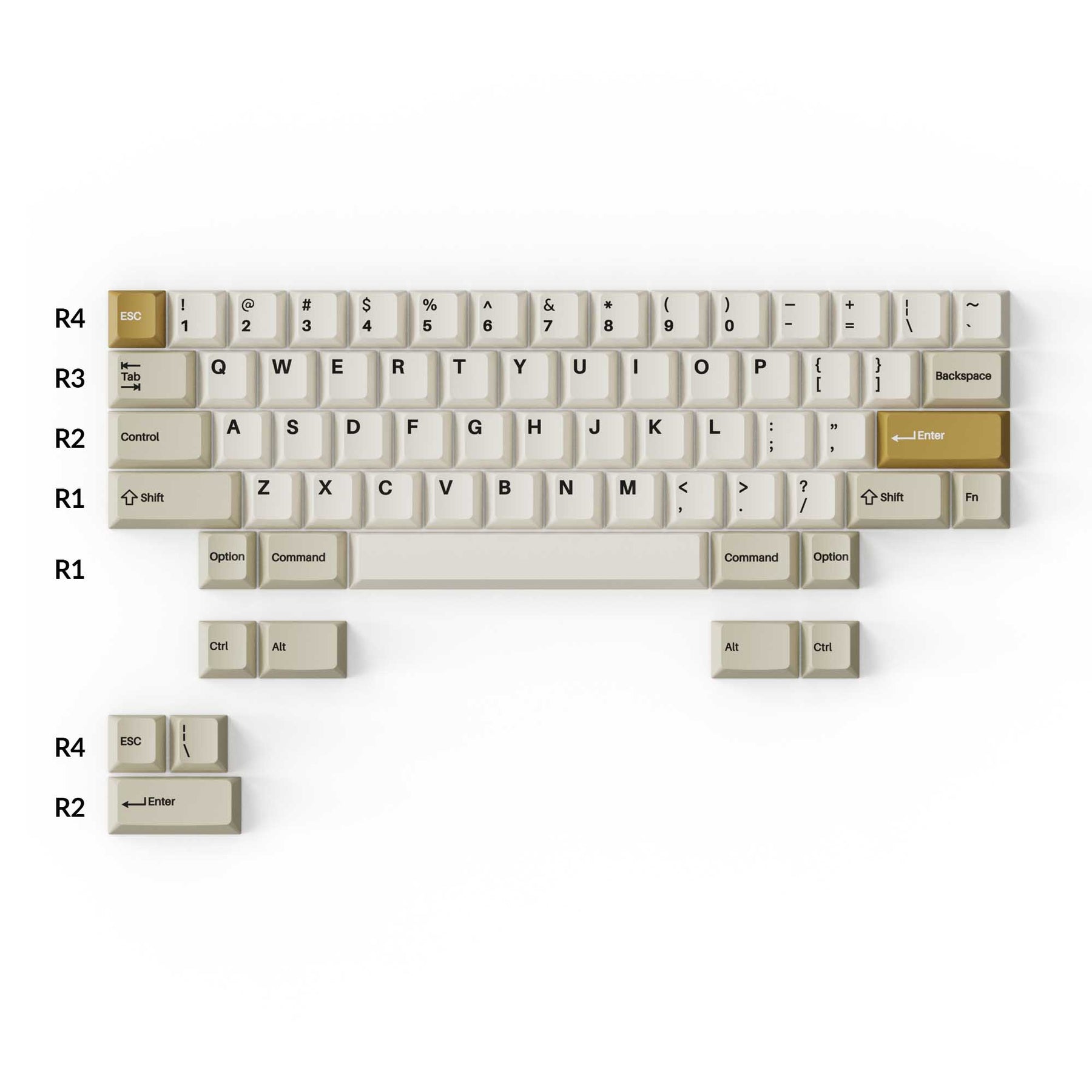 keychron-set-de-capuchons-pbt-double-shot-profil-cherry-camel image 3