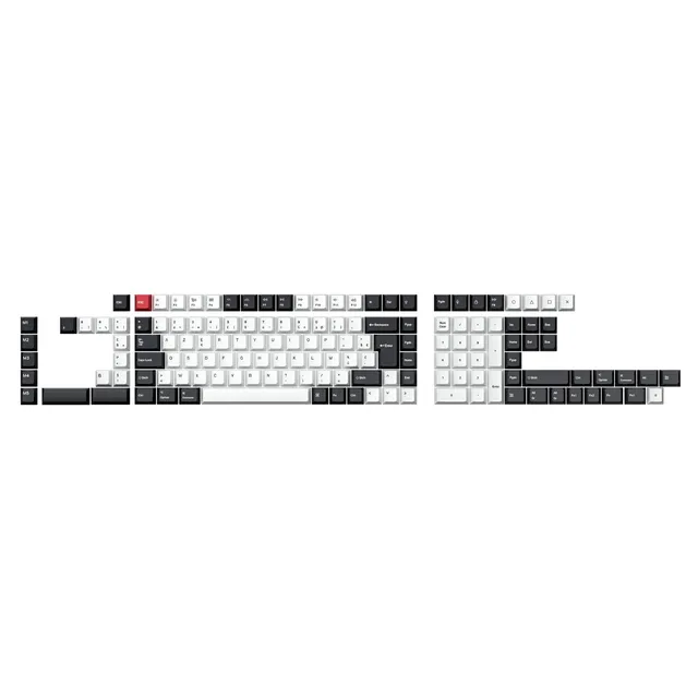 keychron-set-de-touches-iso-cherry-dye-sub-pbt-full-set-black-and-white image 1