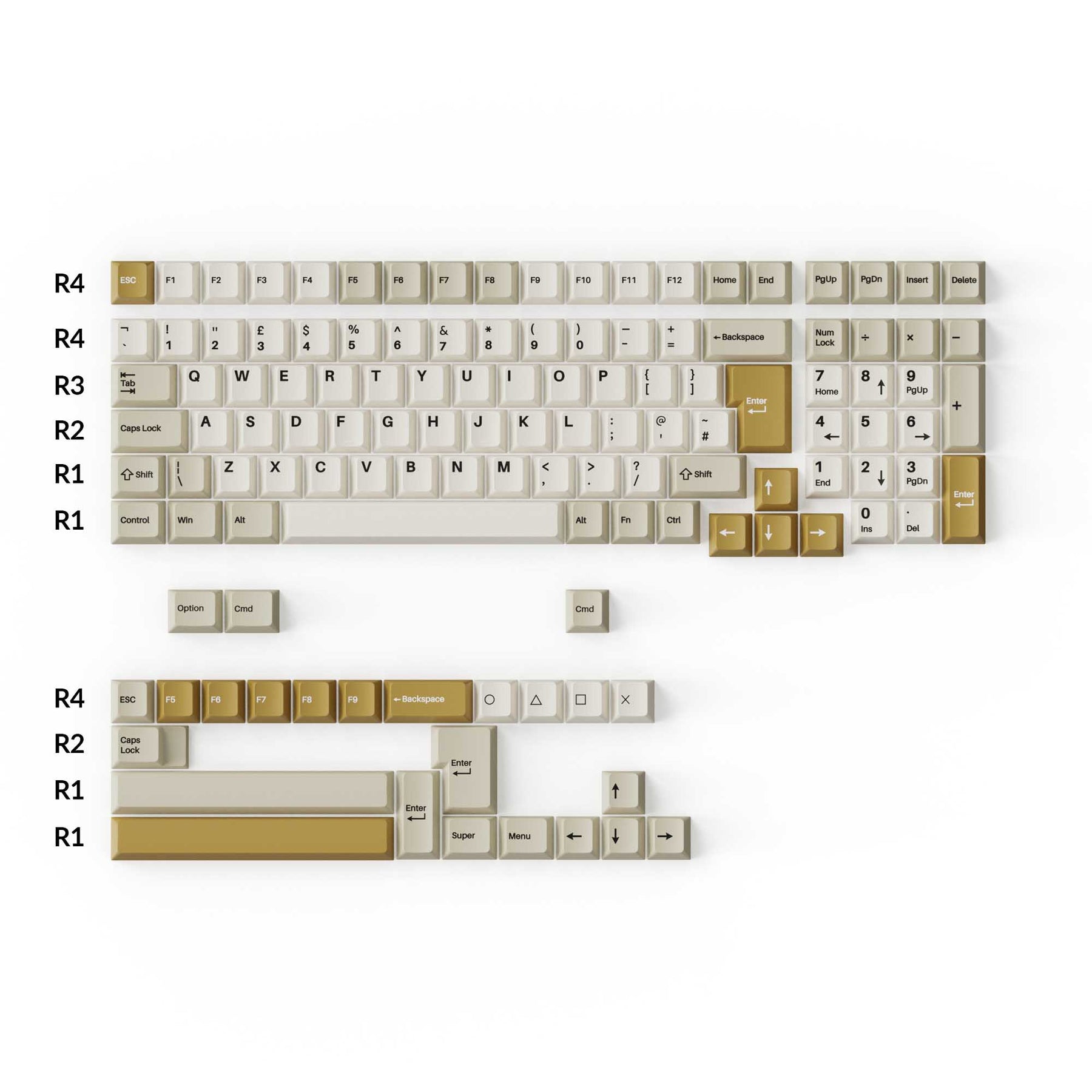 keychron-set-de-capuchons-pbt-double-shot-profil-cherry-camel image 5