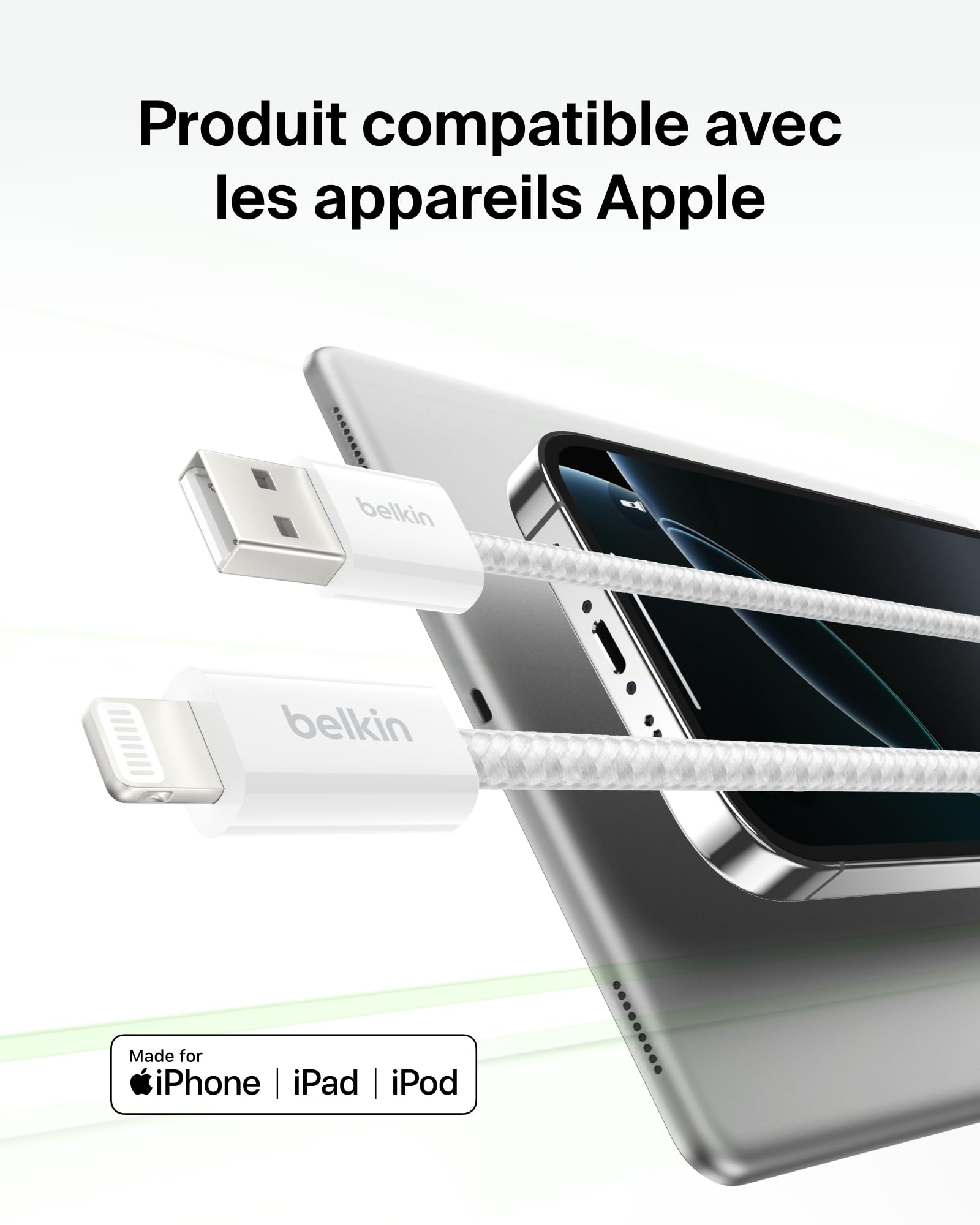 belkin-boostcharge-pack-de-2-c-bles-usb-a-vers-lightning-1-5-m-blanc image 2