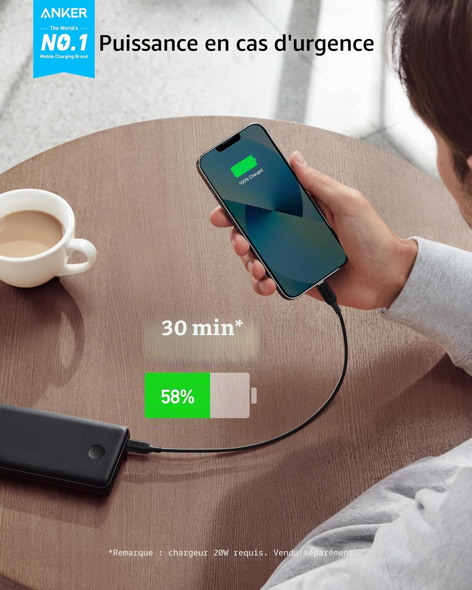 anker-powerline-iii-c-ble-usb-c-vers-lightning-0-3-m-mfi-noir image 2