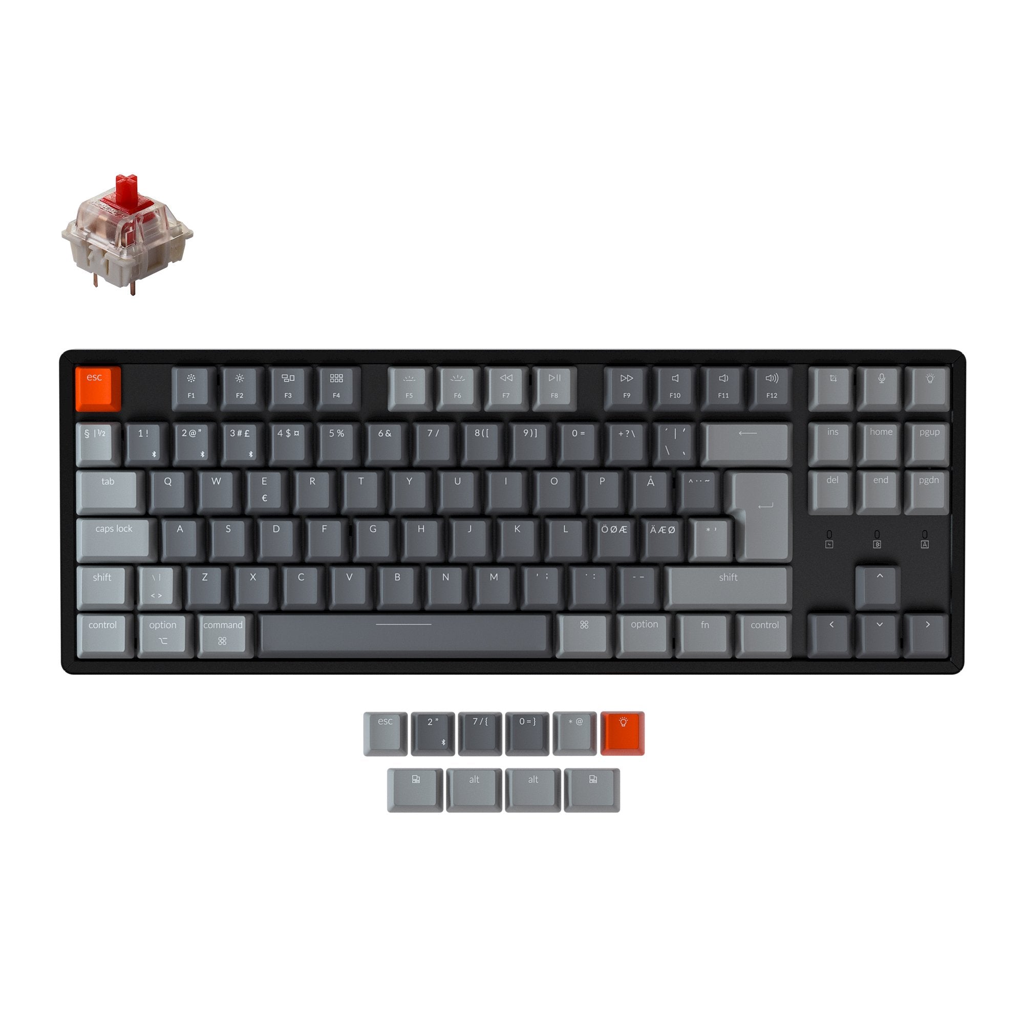 keychron-k8-clavier-m-canique-sans-fil-tenkeyless-nordic-iso image 1