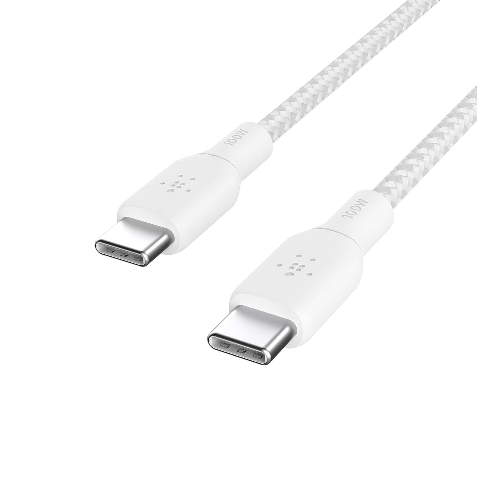belkin-c-ble-usb-c-vers-usb-c-100-w-tress-nylon-3-m-blanc image 1