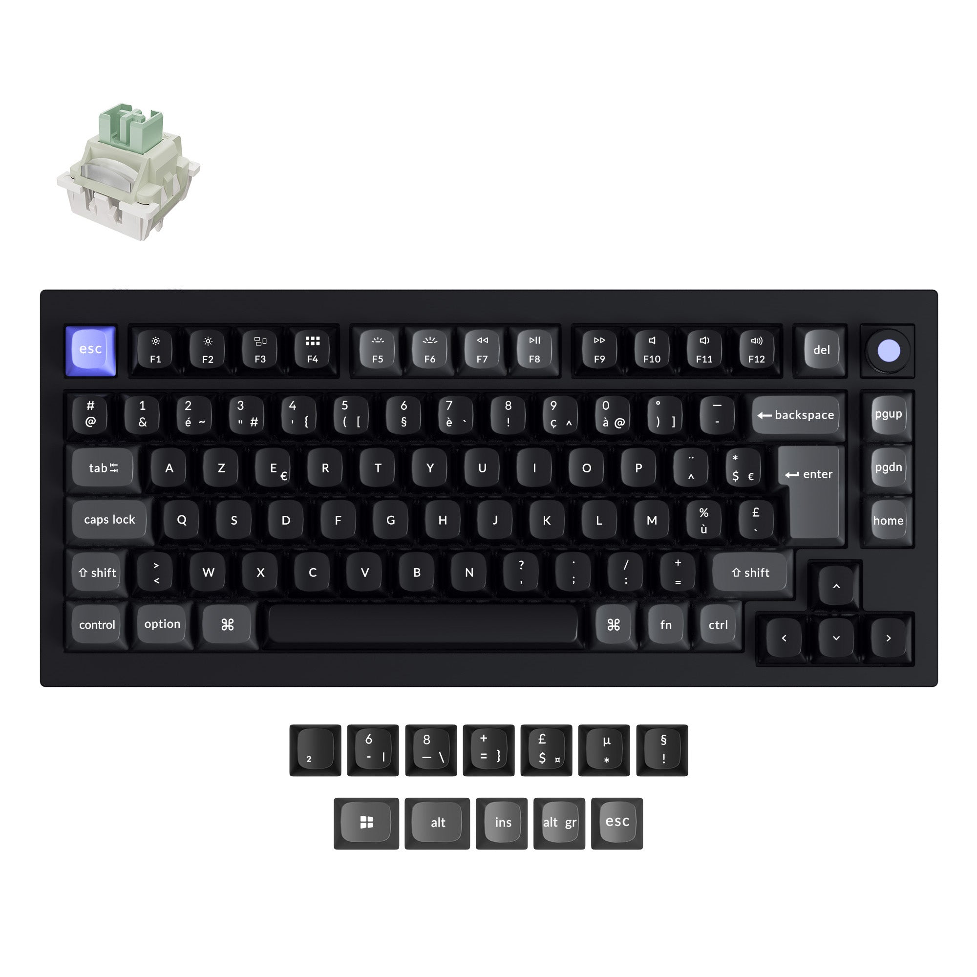 keychron-q1-he-8k-clavier-magn-tique-filaire-iso-collection-lime-switch image 1