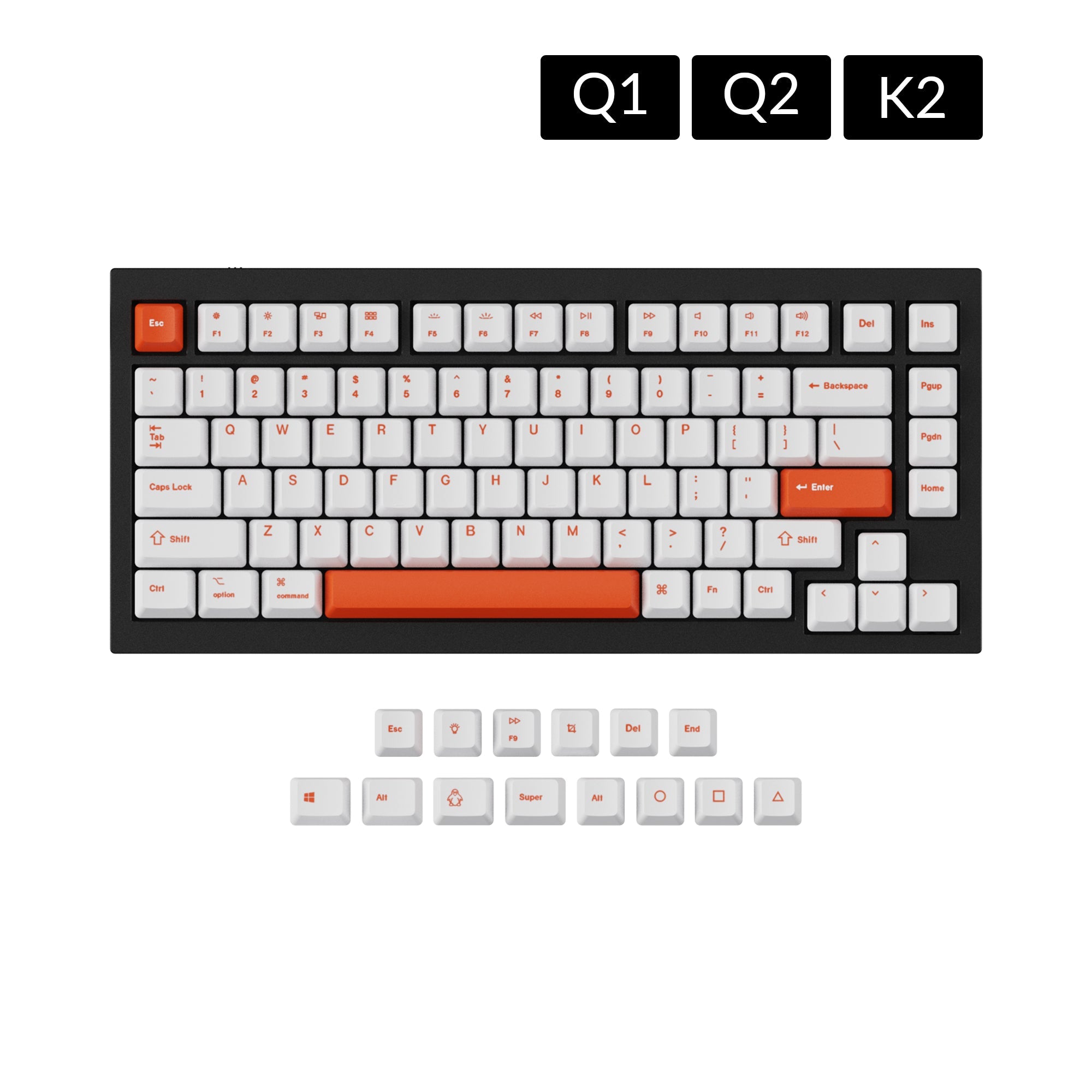 keychron-orange-set-de-keycaps-pbt-oem-dye-sub-ansi-v1-v2-q1-q2-k2 image 1