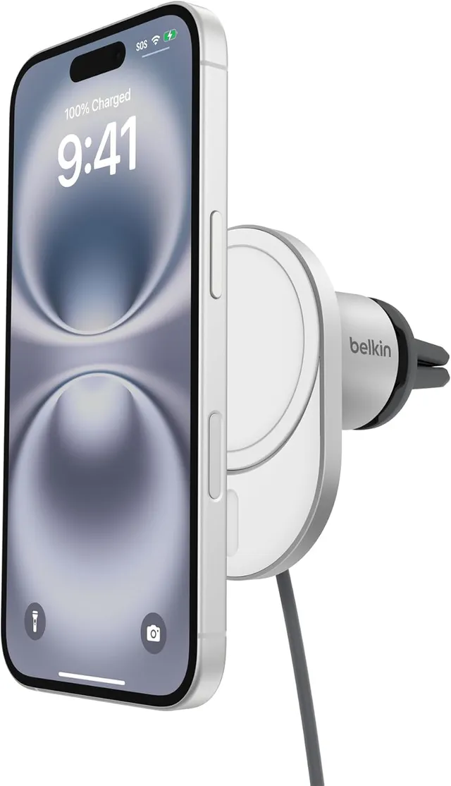 belkin-boostcharge-pro-chargeur-de-voiture-magn-tique-sans-fil-qi2-15-w-compatib image 1
