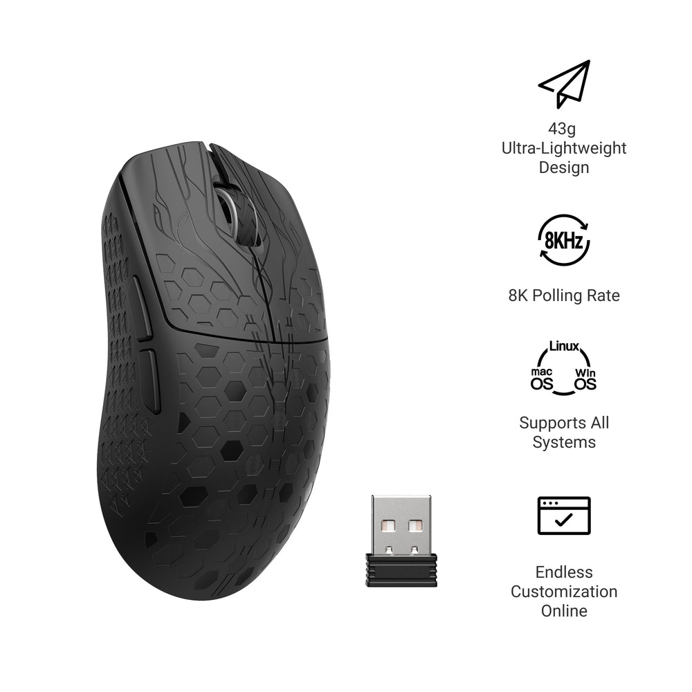 keychron-g5-souris-gamer-sans-fil-ultra-l-g-re-43g-8k-pixart-3950 image 1