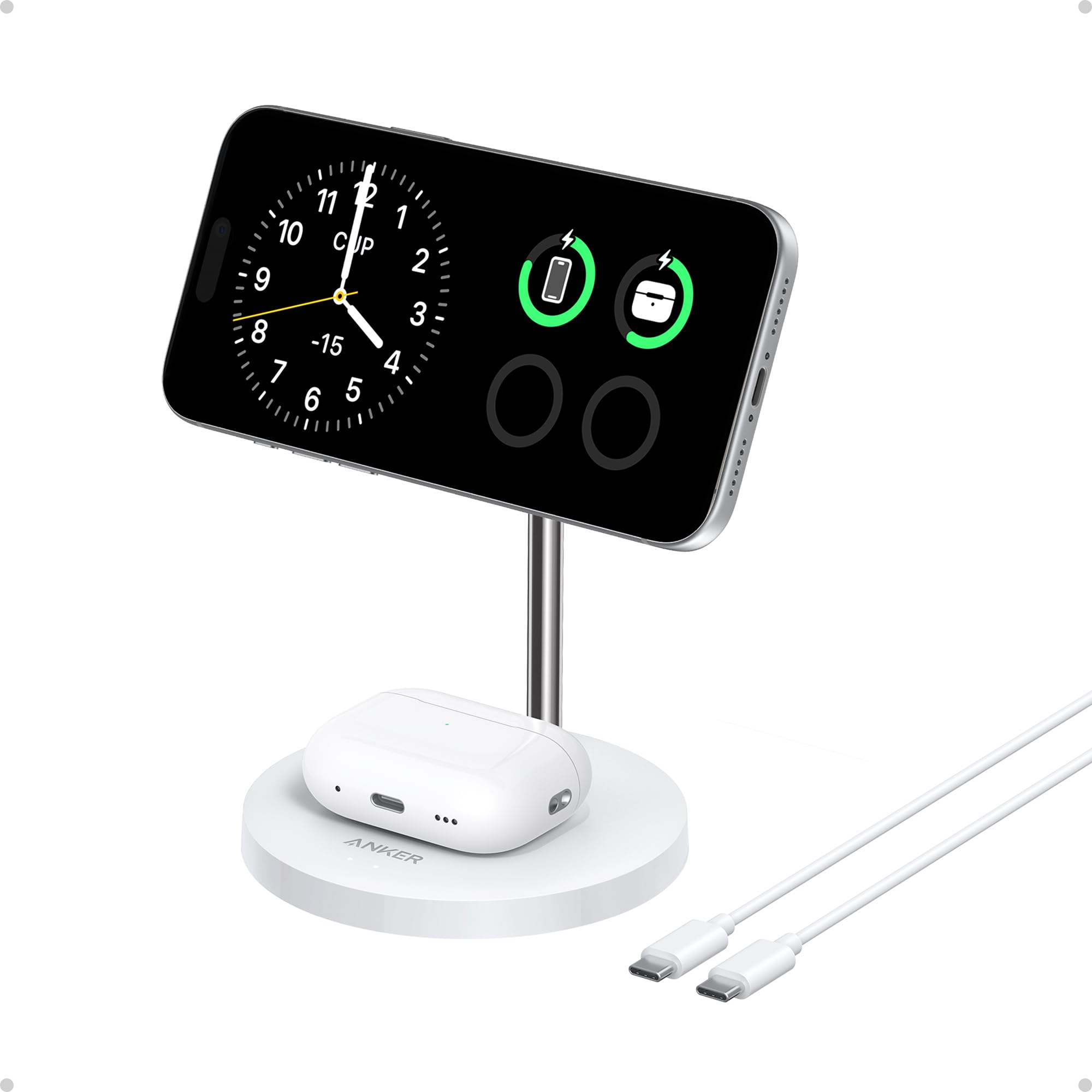 anker-chargeur-induction-qi2-magsafe-15w-support-2-en-1-ajustable-iphone-airpods image 7
