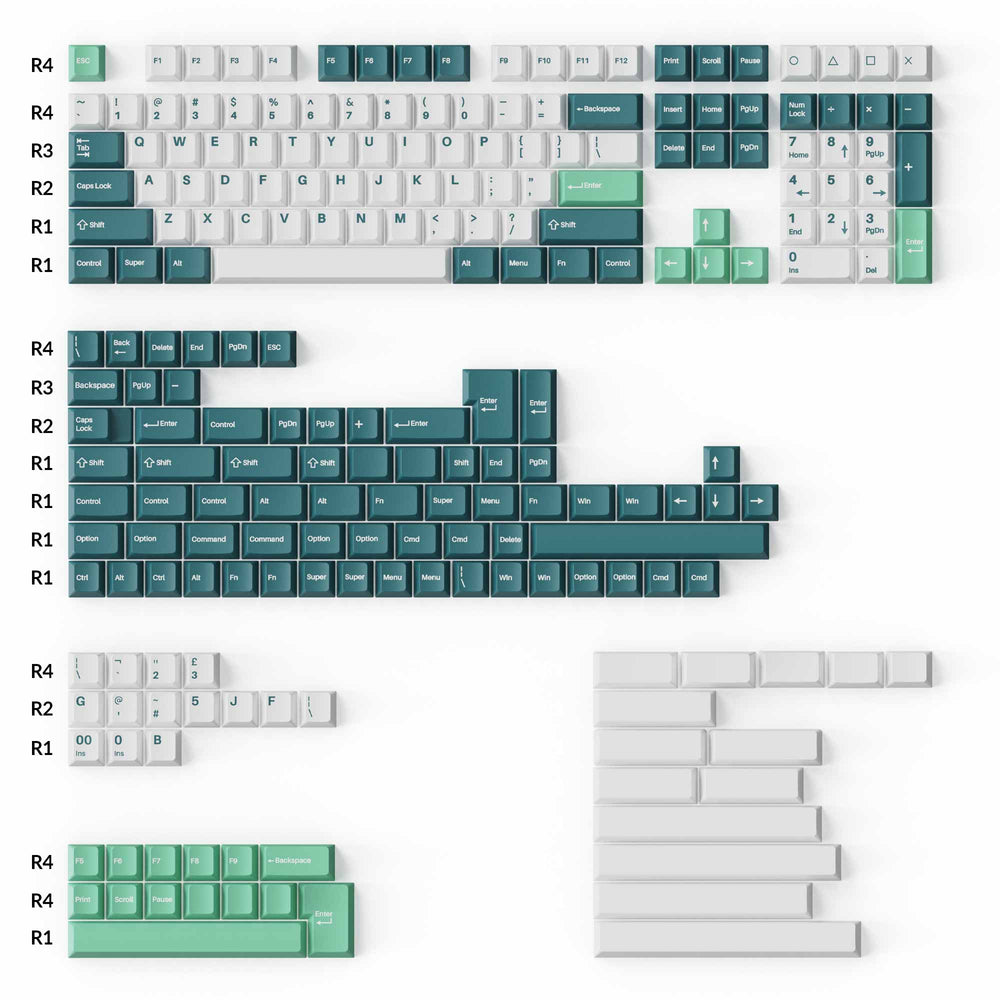 keychron-set-complet-de-touches-pbt-double-shot-profil-cherry-blanc-menthe image 6