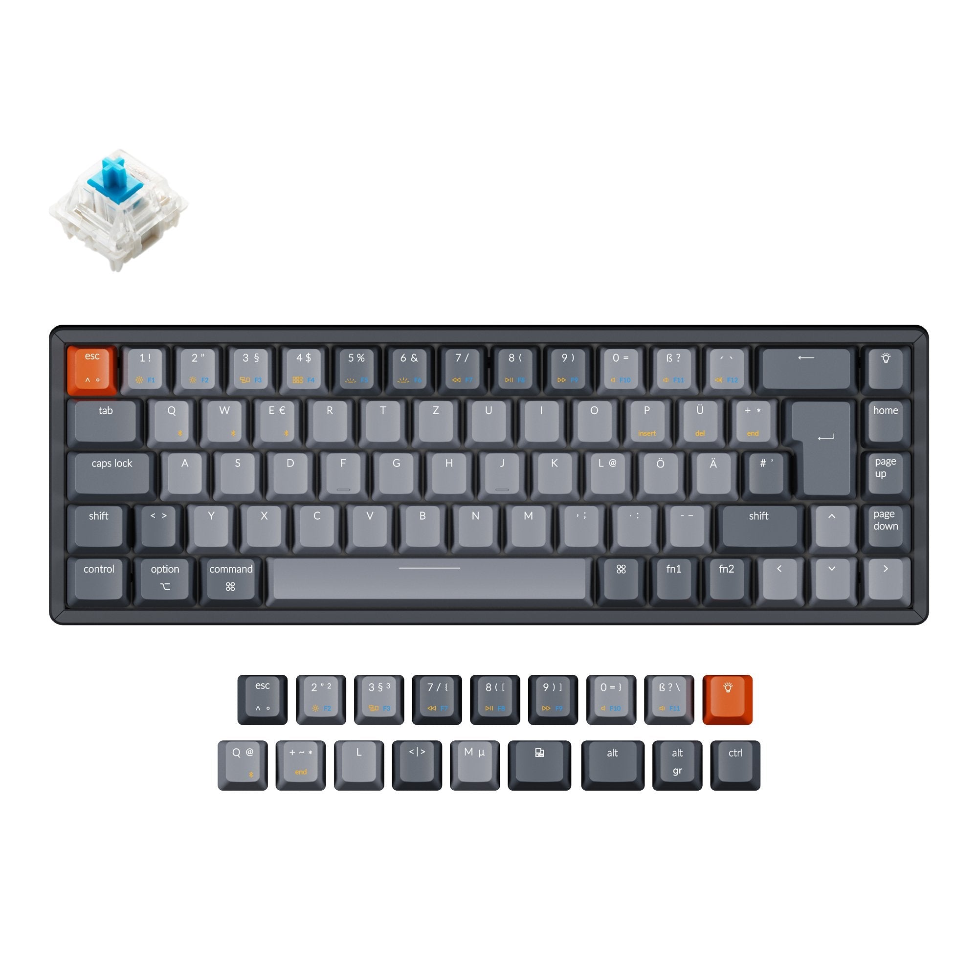 keychron-k6-clavier-m-canique-sans-fil-65-iso-de-allemand-qwertz-hot-swap image 5