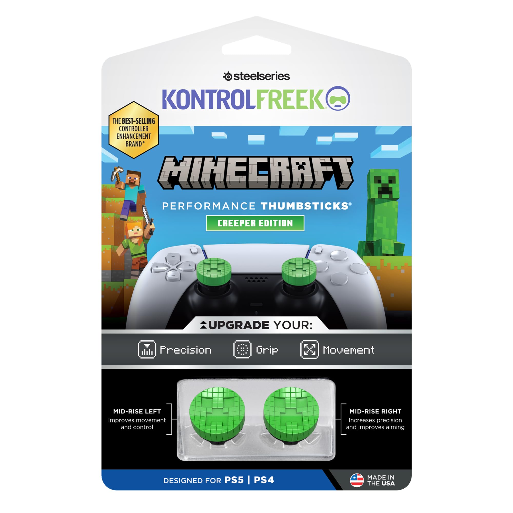 steelseries-kontrolfreek-minecraft-creeper-edition-grips-manette-ps5-ps4 image 6
