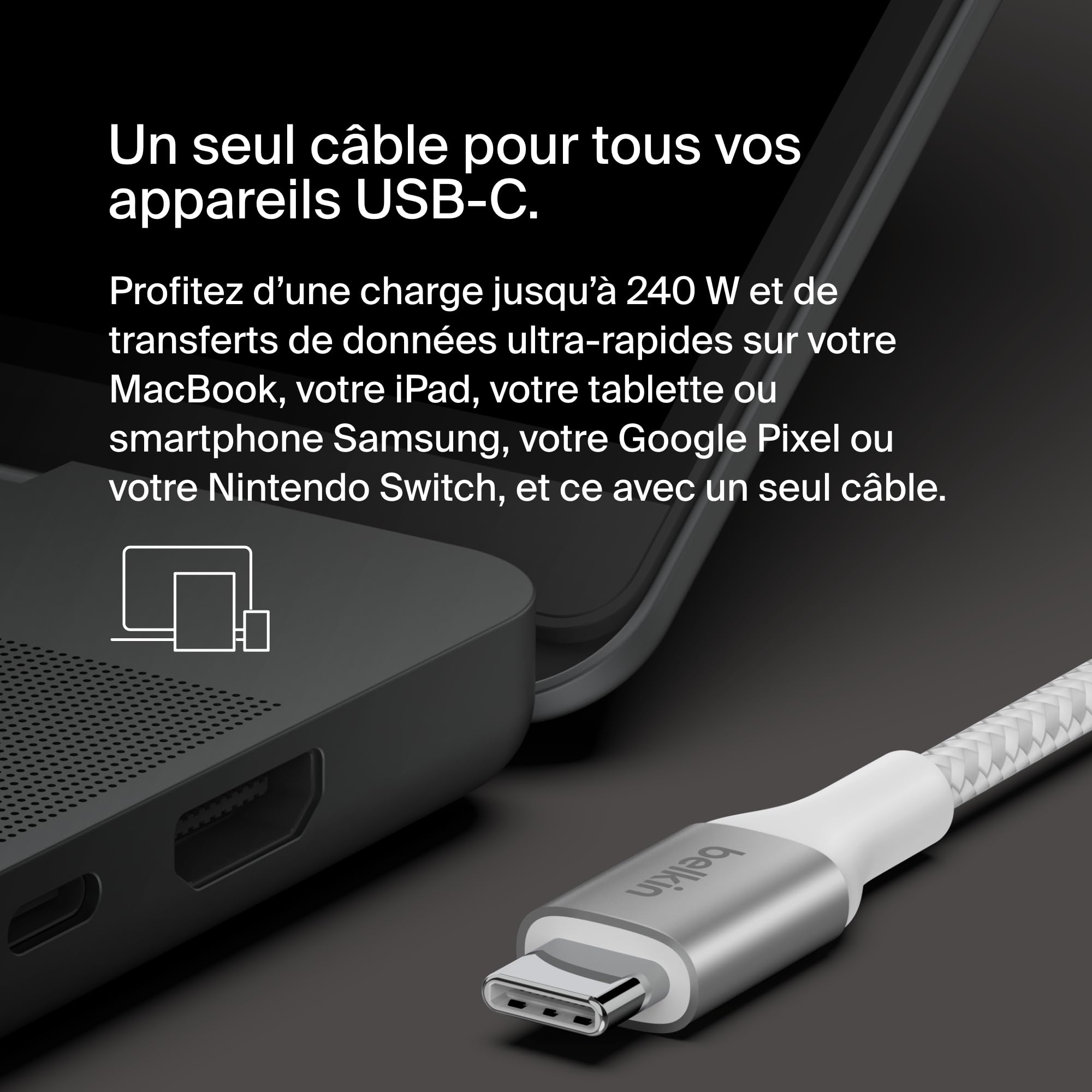 belkin-boostcharge-c-ble-usb-c-vers-usb-c-240w-1-m-blanc image 6