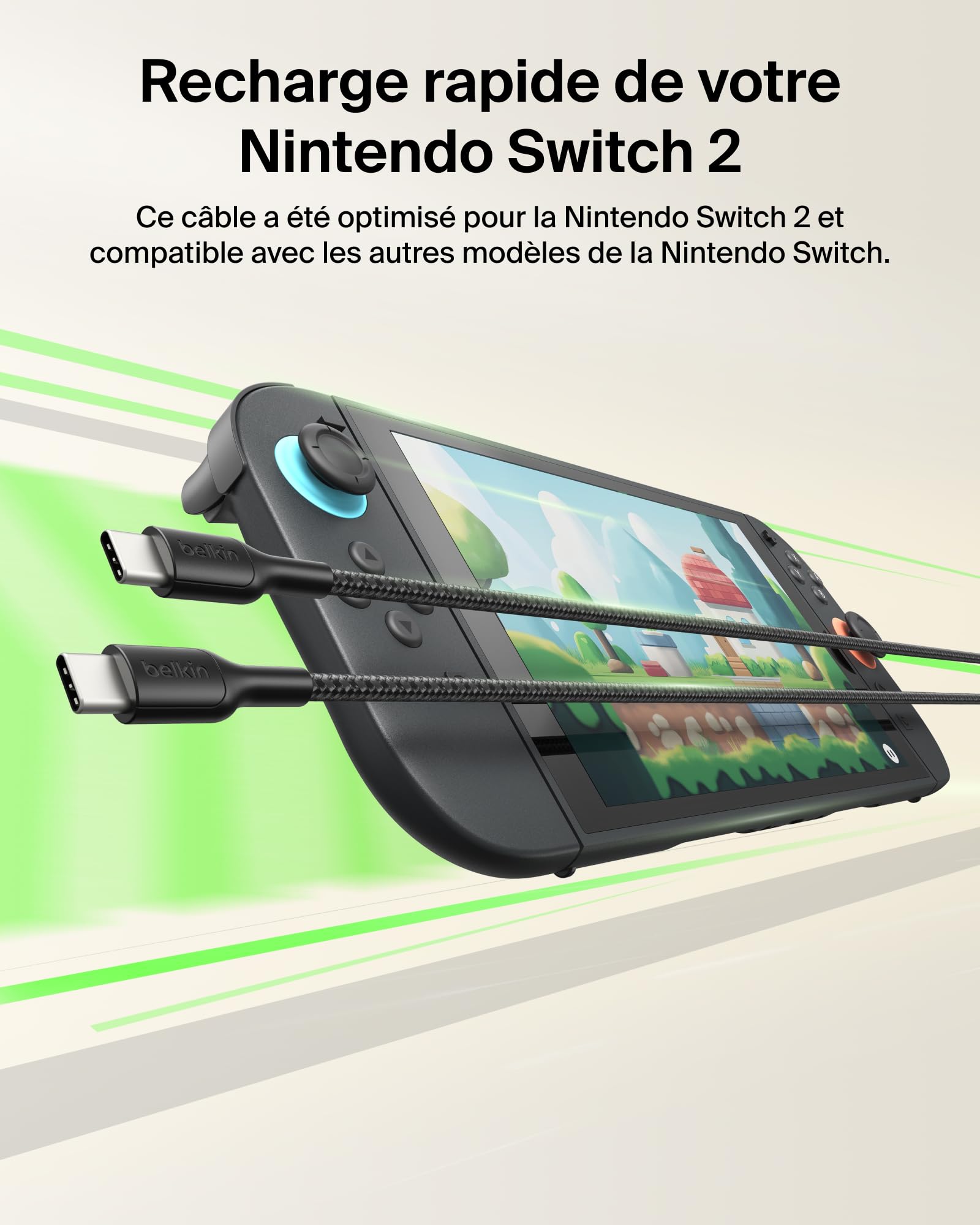 belkin-gaming-c-ble-usb-c-vers-usb-c-60w-2-m-tress-noir image 2