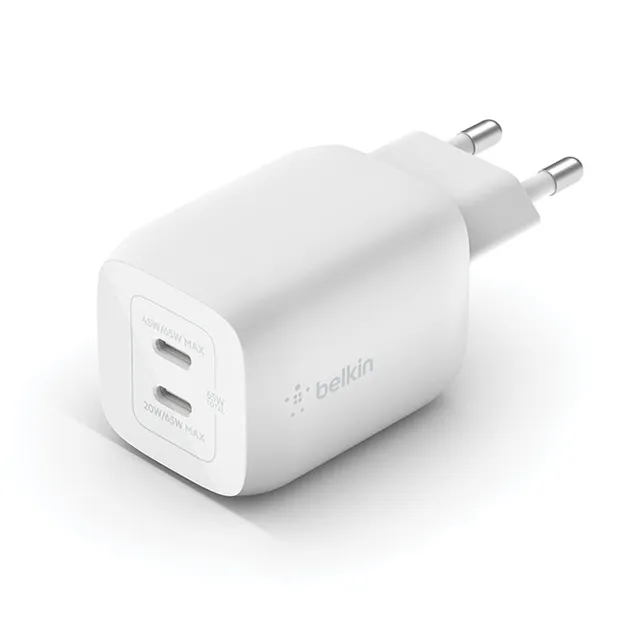 belkin-boostcharge-pro-adaptateur-secteur-gan-65w-2x-usb-c-pd-3-0-pps image 1