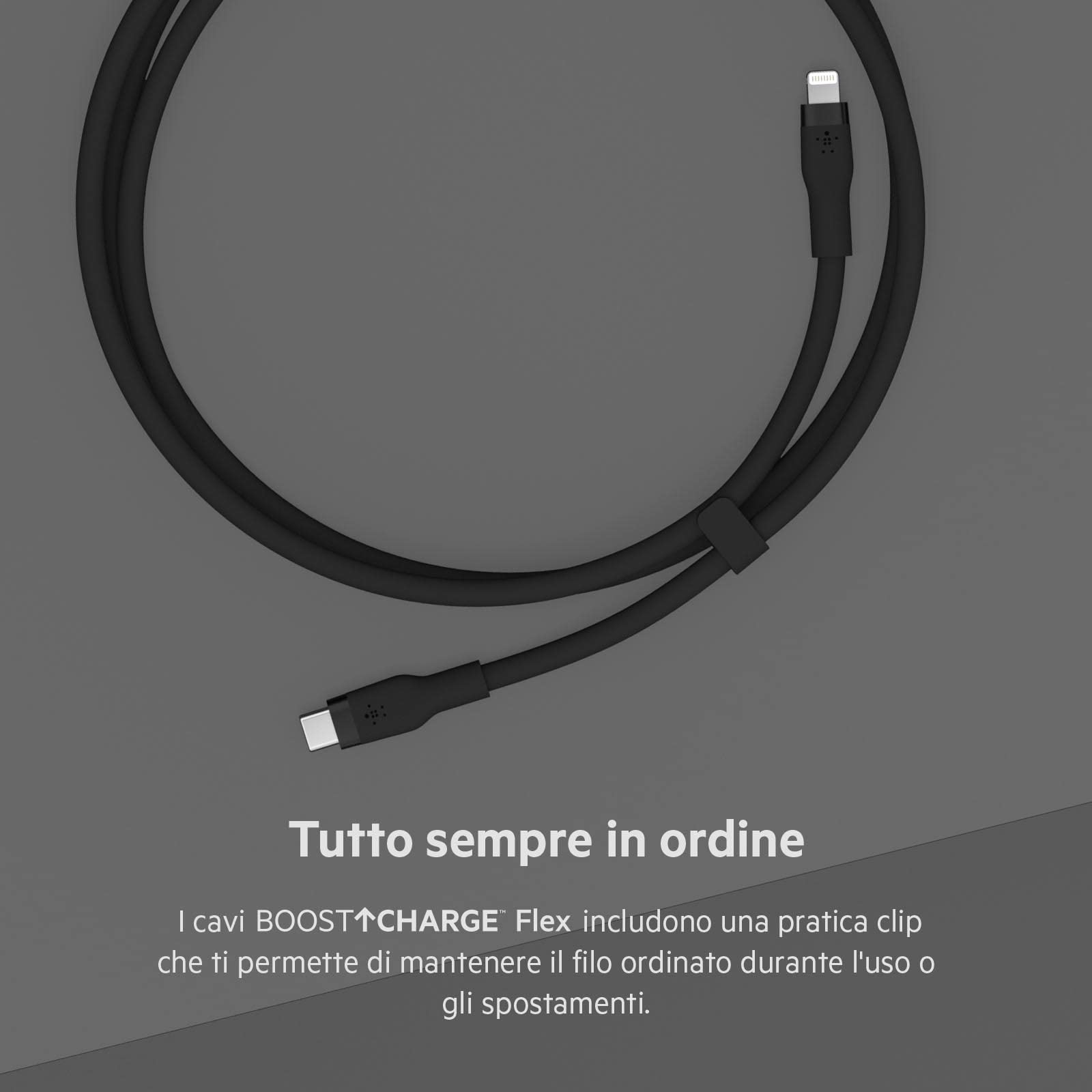 belkin-boostcharge-flex-c-ble-usb-c-vers-lightning-3-m-20-w-mfi-noir image 5
