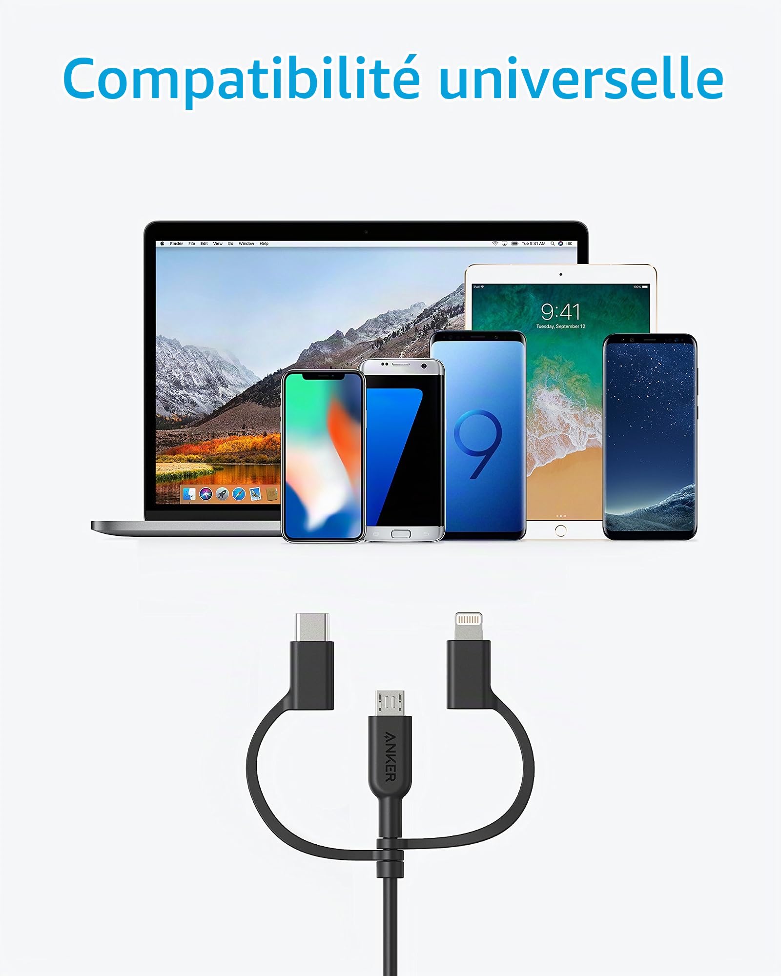 anker-powerline-ii-c-ble-3-en-1-usb-c-lightning-micro-usb-0-9-m image 3