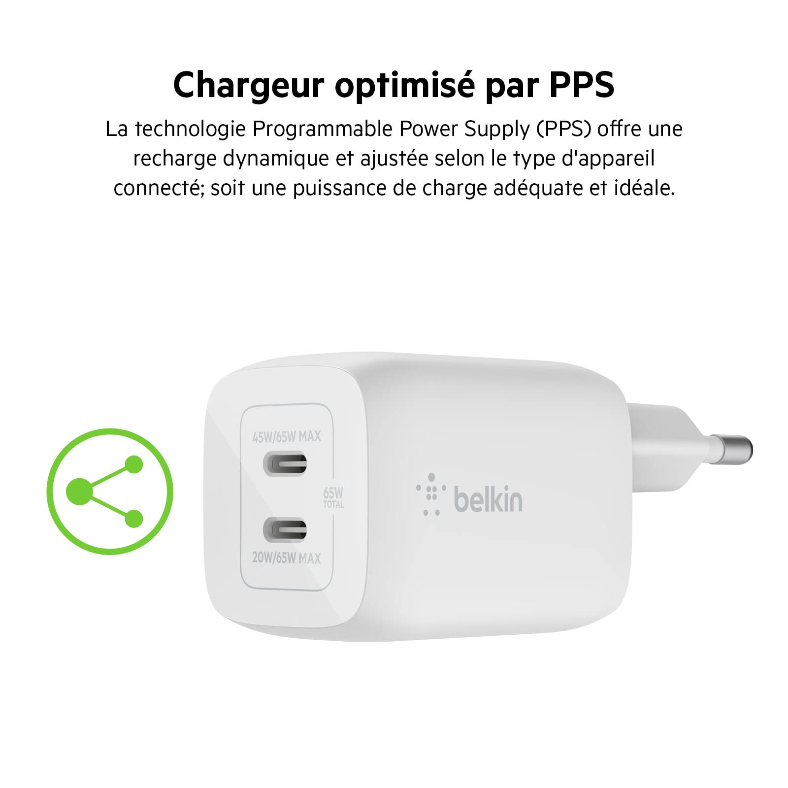 belkin-chargeur-secteur-double-usb-c-45w-gan-pd-3-0 image 7
