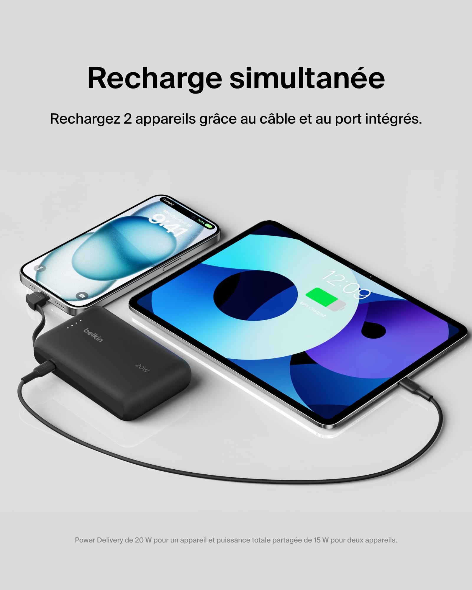 belkin-boostcharge-batterie-externe-10-000-mah-avec-c-ble-usb-c-int-gr-pd-20-w image 3