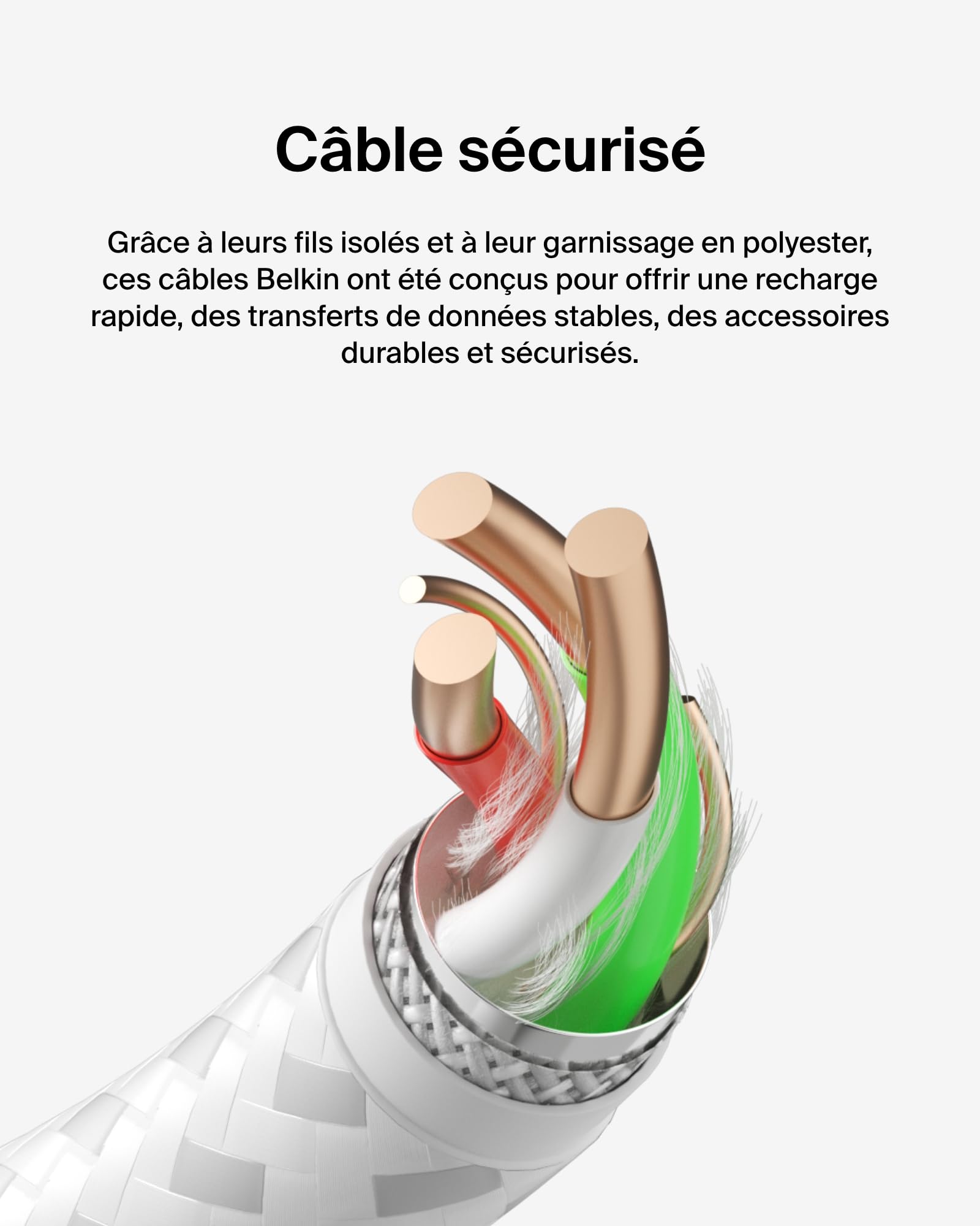 belkin-boostcharge-c-ble-usb-a-vers-usb-c-tress-nylon-3-m-blanc image 6